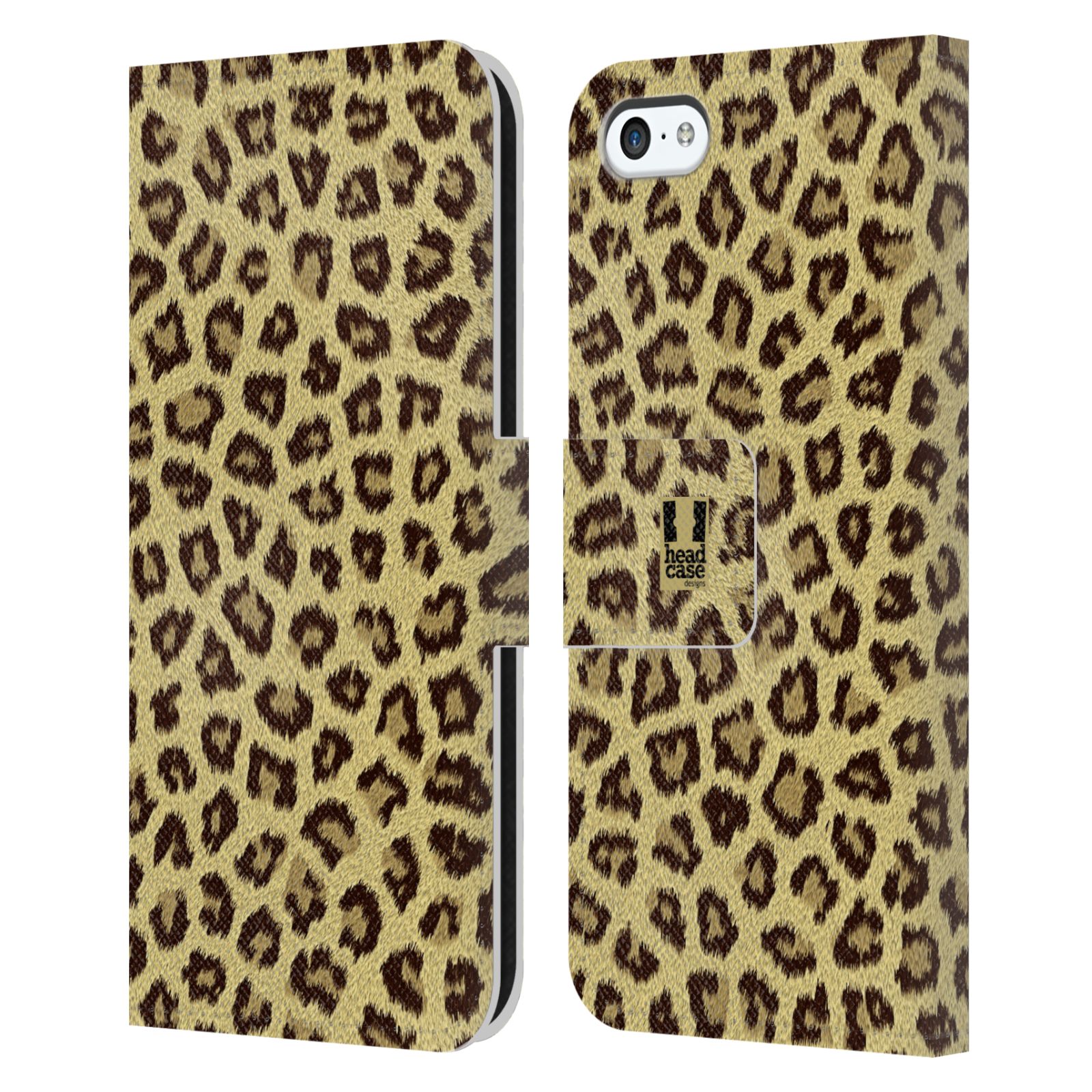 HEAD CASE Flipové pouzdro pro mobil Apple Iphone 5C zvíře srst divoká kolekce jaguár, gepard