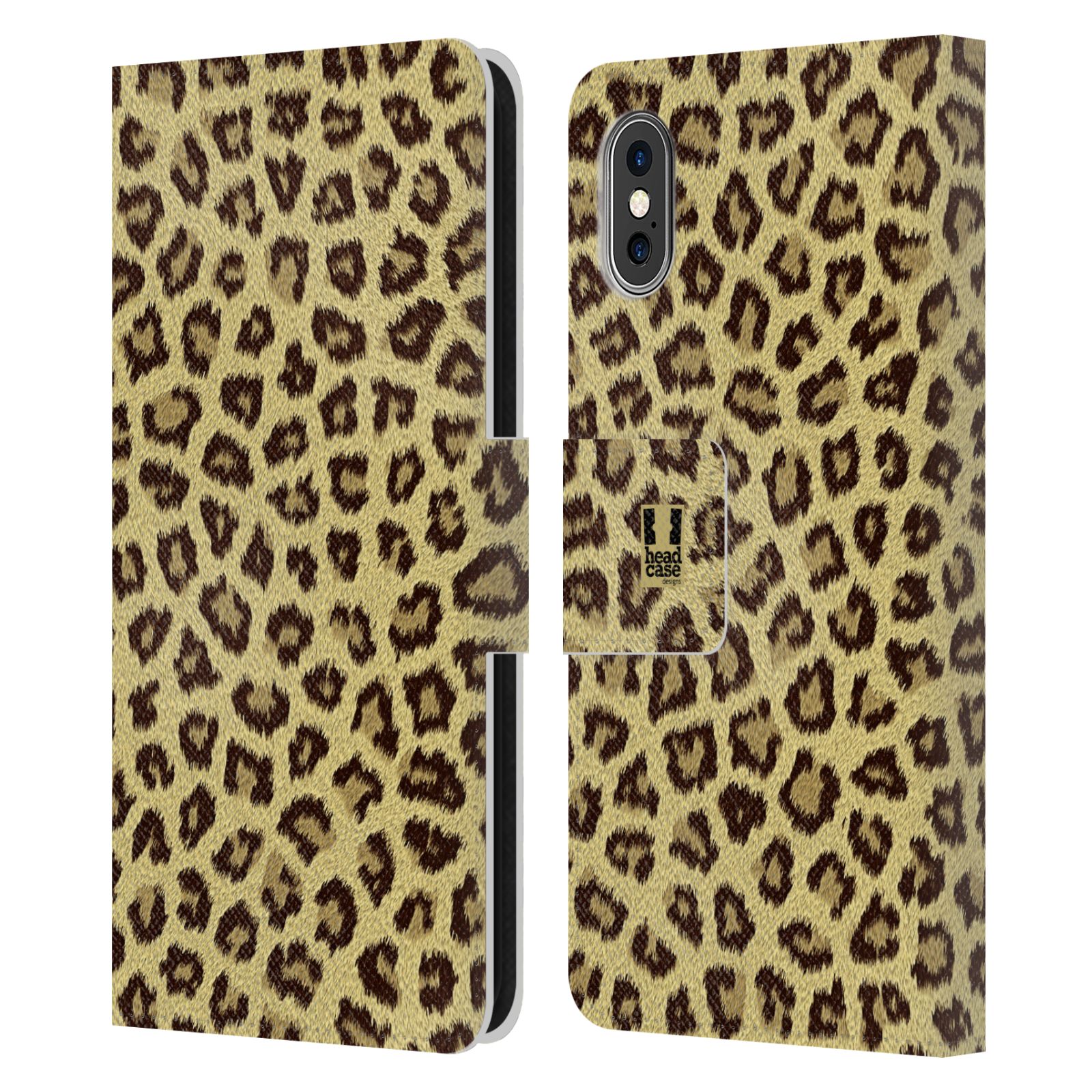 HEAD CASE Flipové pouzdro pro mobil Apple Iphone X / XS zvíře srst divoká kolekce jaguár, gepard