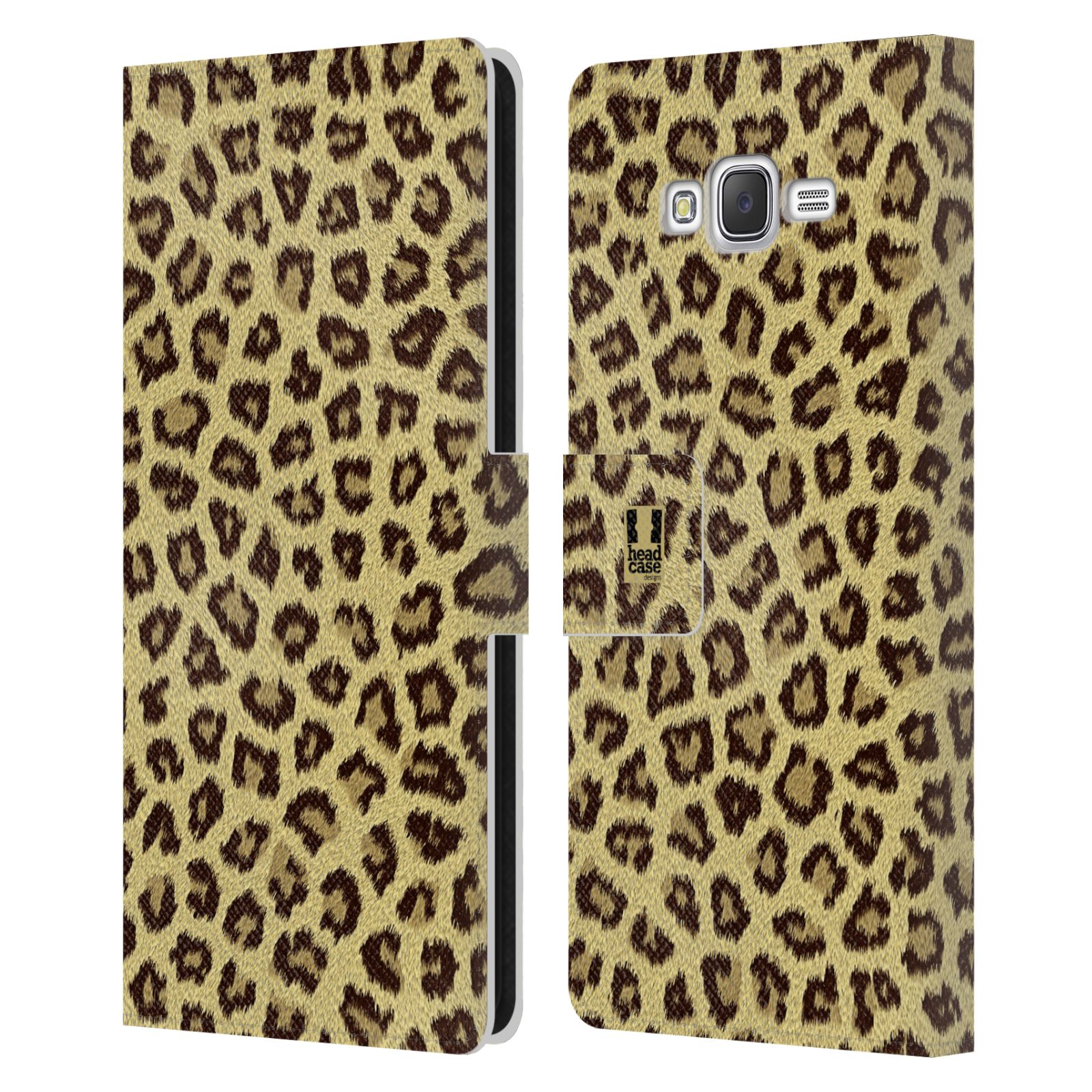 HEAD CASE Flipové pouzdro pro mobil Samsung Galaxy J7, J700 zvíře srst divoká kolekce jaguár, gepard