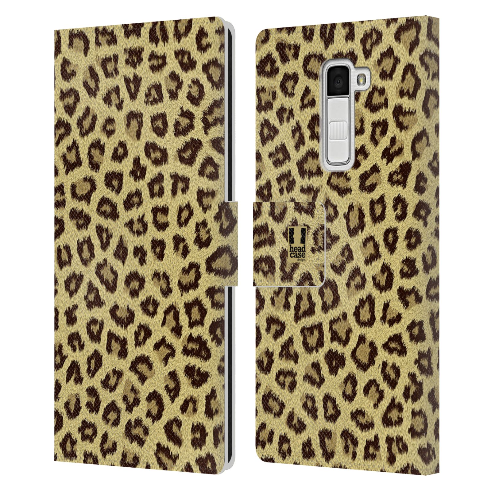 HEAD CASE Flipové pouzdro pro mobil LG K10 zvíře srst divoká kolekce jaguár, gepard