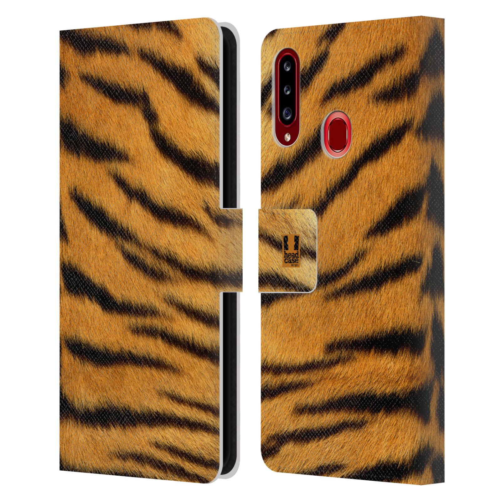HEAD CASE Flipové pouzdro pro mobil Samsung Galaxy A20s zvíře srst divoká kolekce tygr