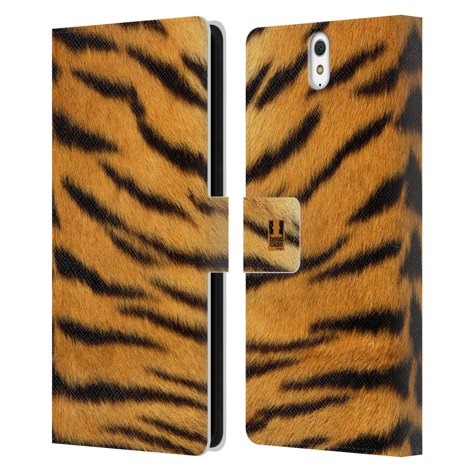 HEAD CASE Flipové pouzdro pro mobil SONY XPERIA C5 Ultra zvíře srst divoká kolekce tygr