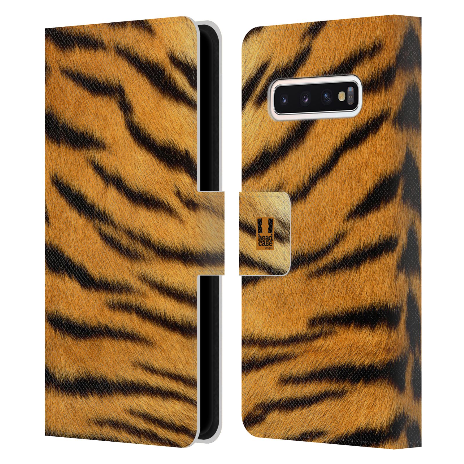 Pouzdro HEAD CASE na mobil Samsung Galaxy S10 zvíře srst divoká kolekce tygr