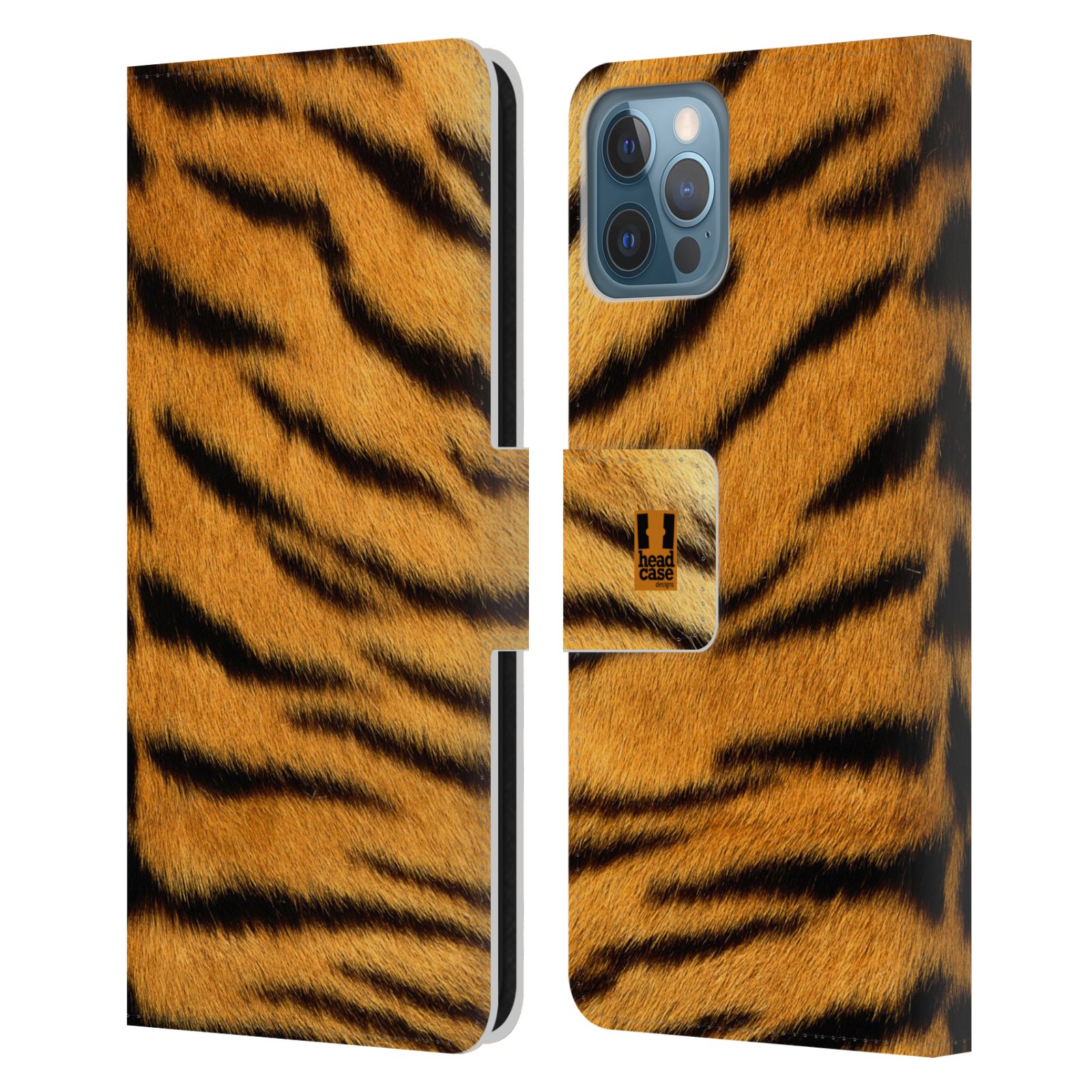 HEAD CASE Flipové pouzdro pro mobil Apple Iphone 12 / Iphone 12 PRO zvíře srst divoká kolekce tygr