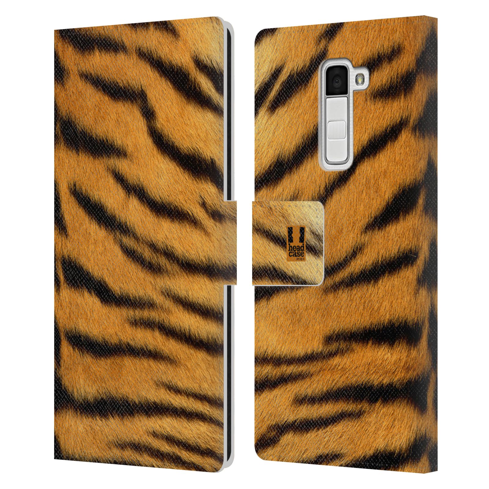 HEAD CASE Flipové pouzdro pro mobil LG K10 zvíře srst divoká kolekce tygr