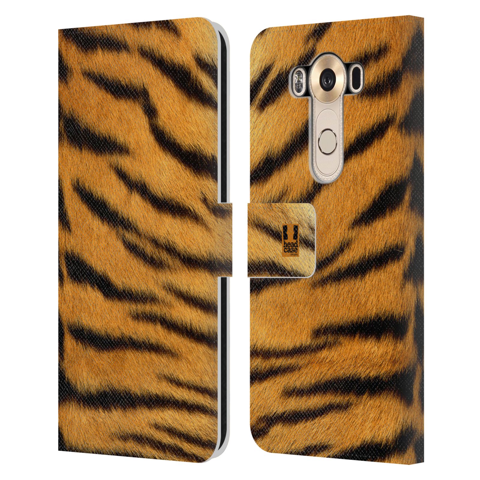 HEAD CASE Flipové pouzdro pro mobil LG V10 zvíře srst divoká kolekce tygr