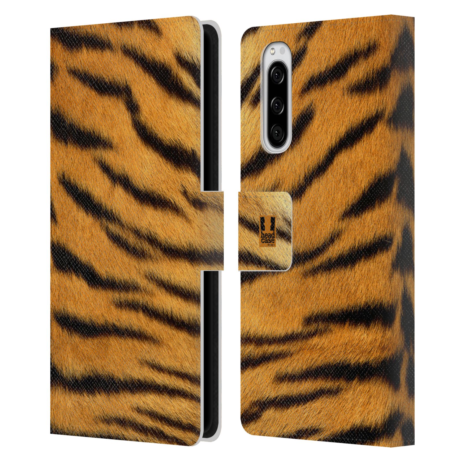 Pouzdro na mobil Sony Xperia 5 zvíře srst divoká kolekce tygr