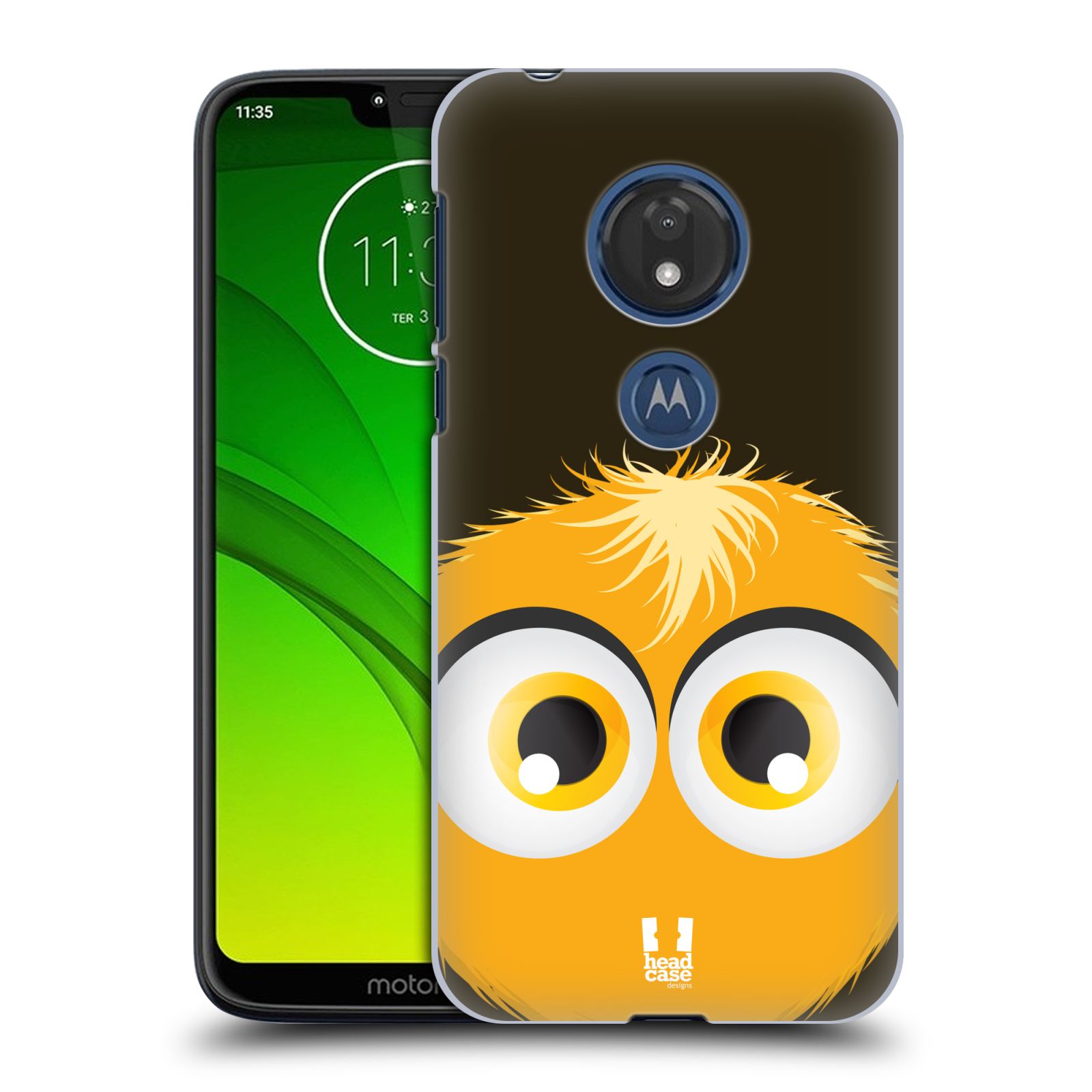 Pouzdro na mobil Motorola Moto G7 Play vzor Barevný chlupatý smajlík ŽLUTÁ BARVA