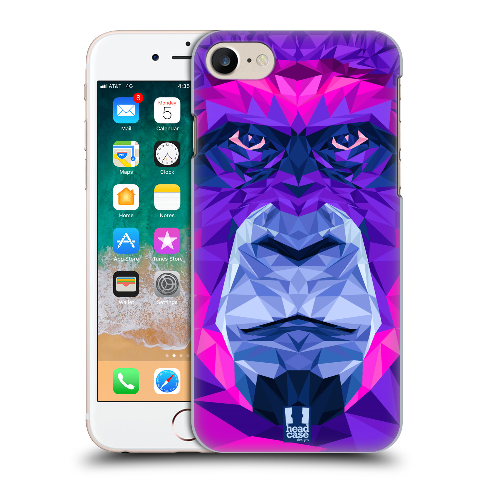 HEAD CASE plastový obal na mobil Apple Iphone 7 vzor Geometrická zvířata 2 Orangutan