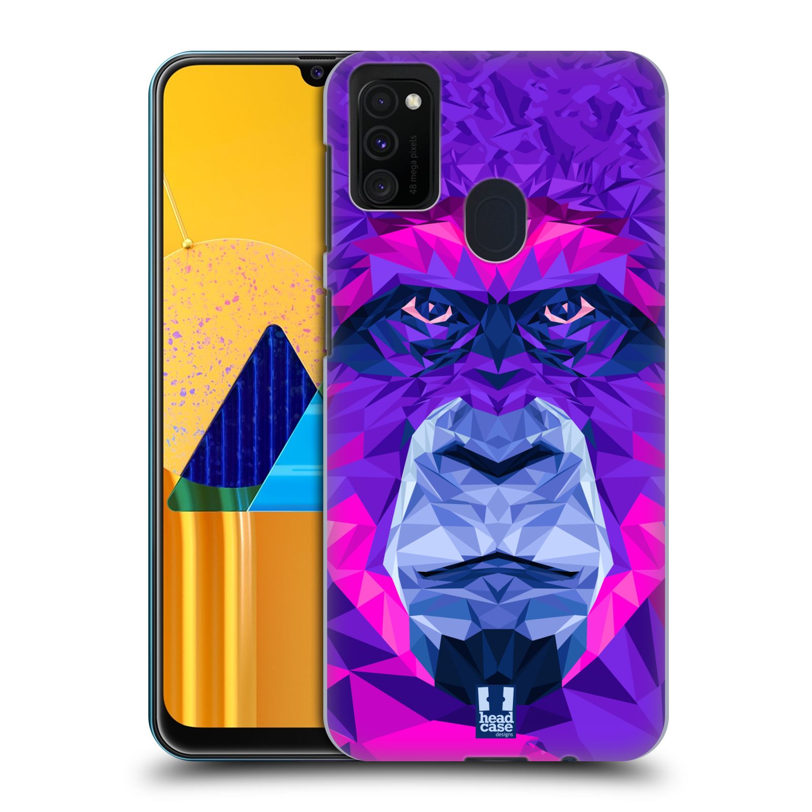 Zadní kryt na mobil Samsung Galaxy M21 vzor Geometrická zvířata 2 Orangutan