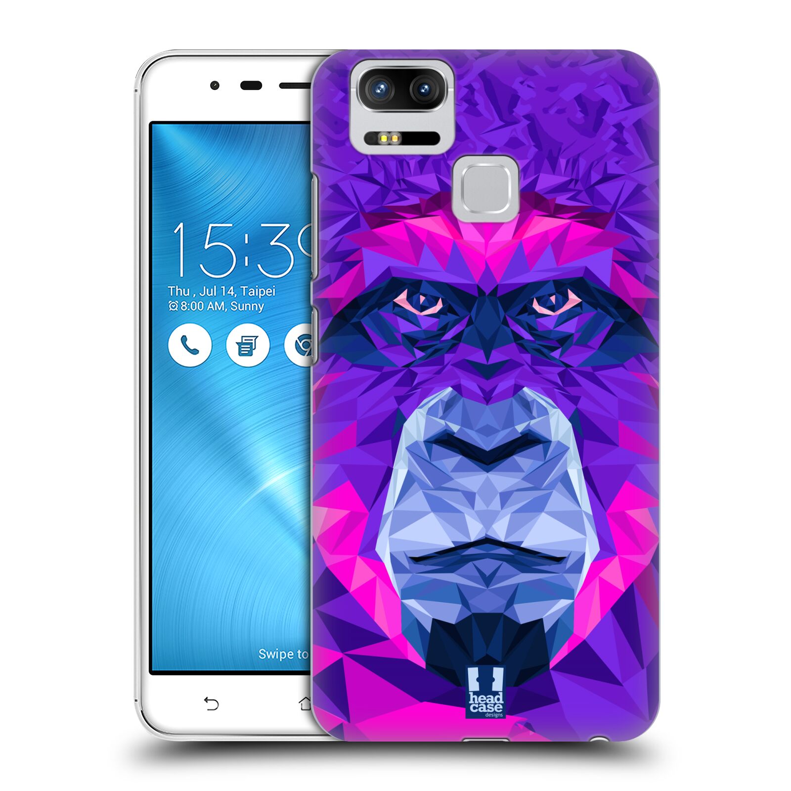 HEAD CASE plastový obal na mobil Asus Zenfone 3 Zoom ZE553KL vzor Geometrická zvířata 2 Orangutan