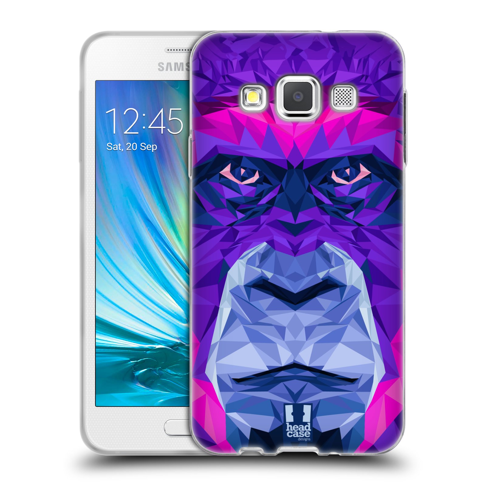 HEAD CASE silikonový obal na mobil Samsung Galaxy A3 vzor Geometrická zvířata 2 Orangutan