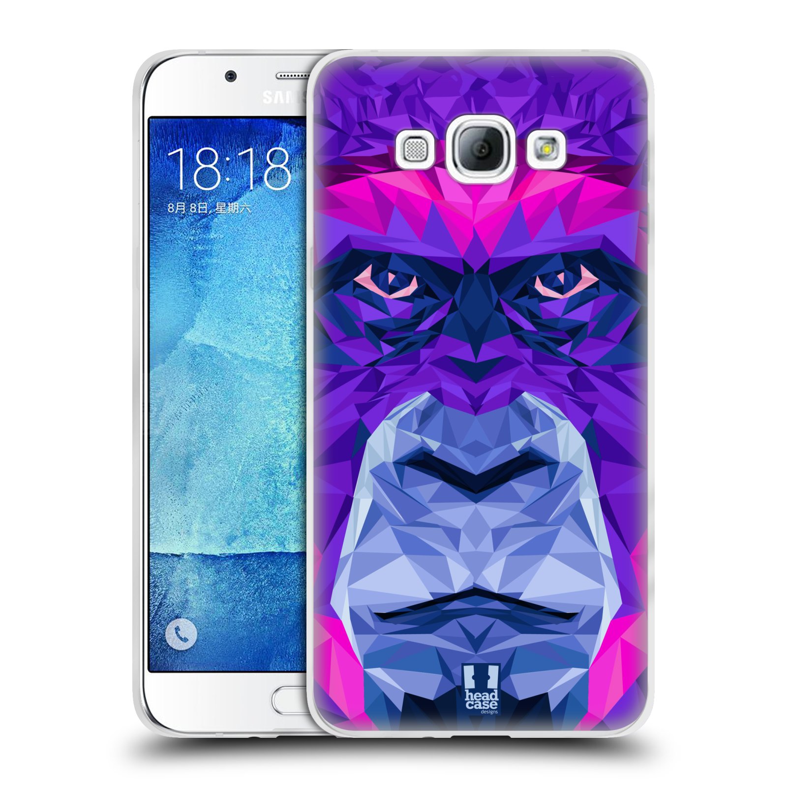 HEAD CASE silikonový obal na mobil Samsung Galaxy A8 vzor Geometrická zvířata 2 Orangutan