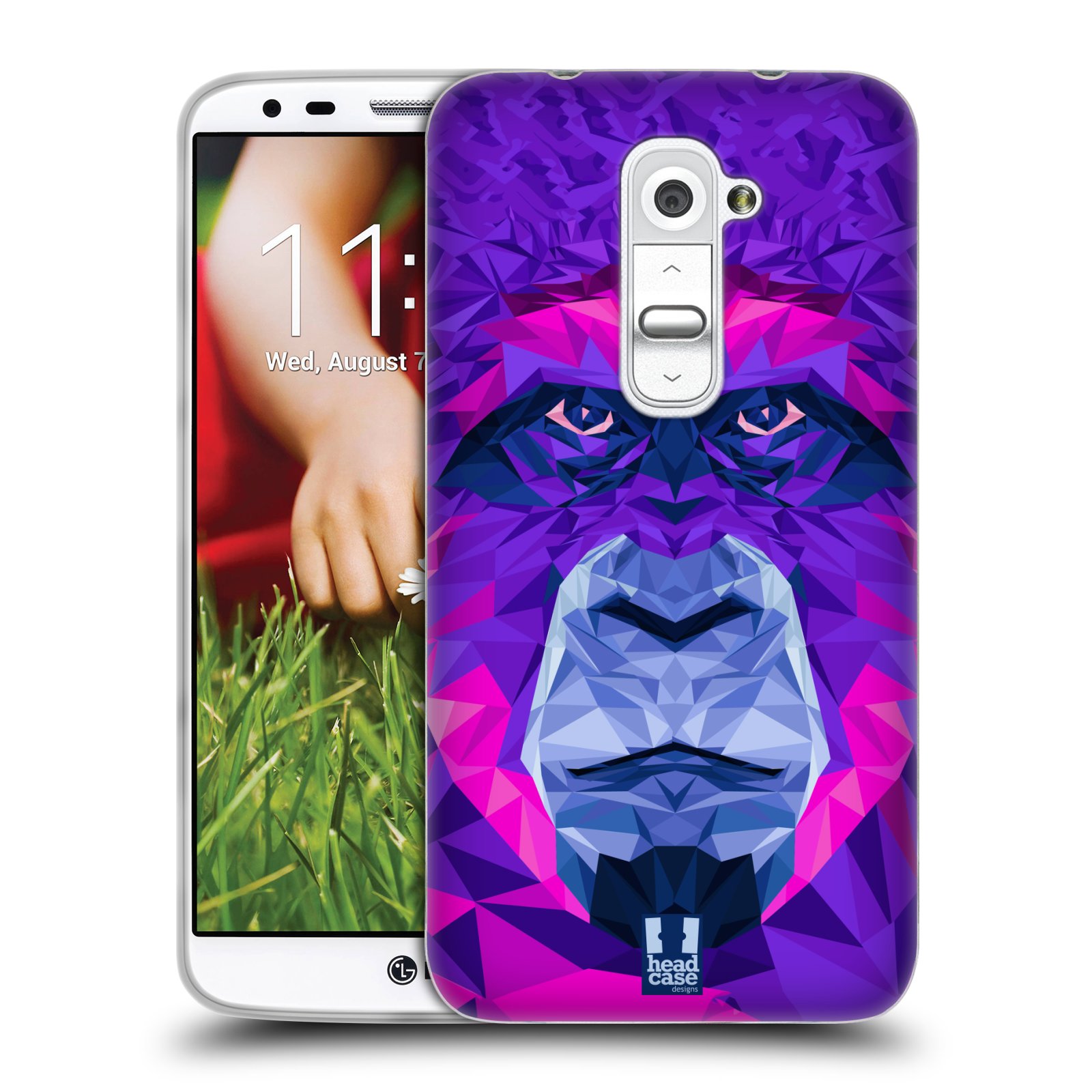 HEAD CASE silikonový obal na mobil LG G2 vzor Geometrická zvířata 2 Orangutan