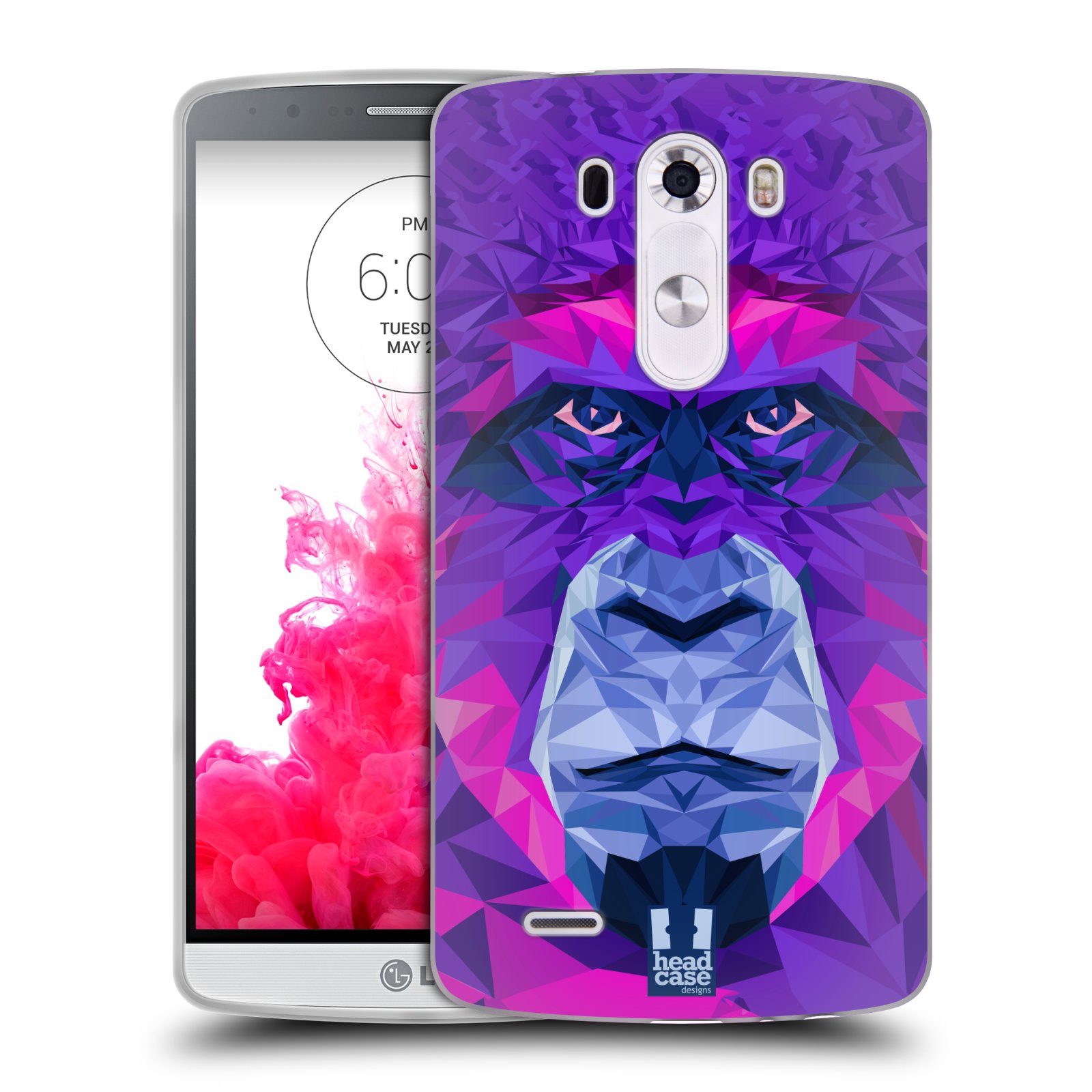 HEAD CASE silikonový obal na mobil LG G3 vzor Geometrická zvířata 2 Orangutan