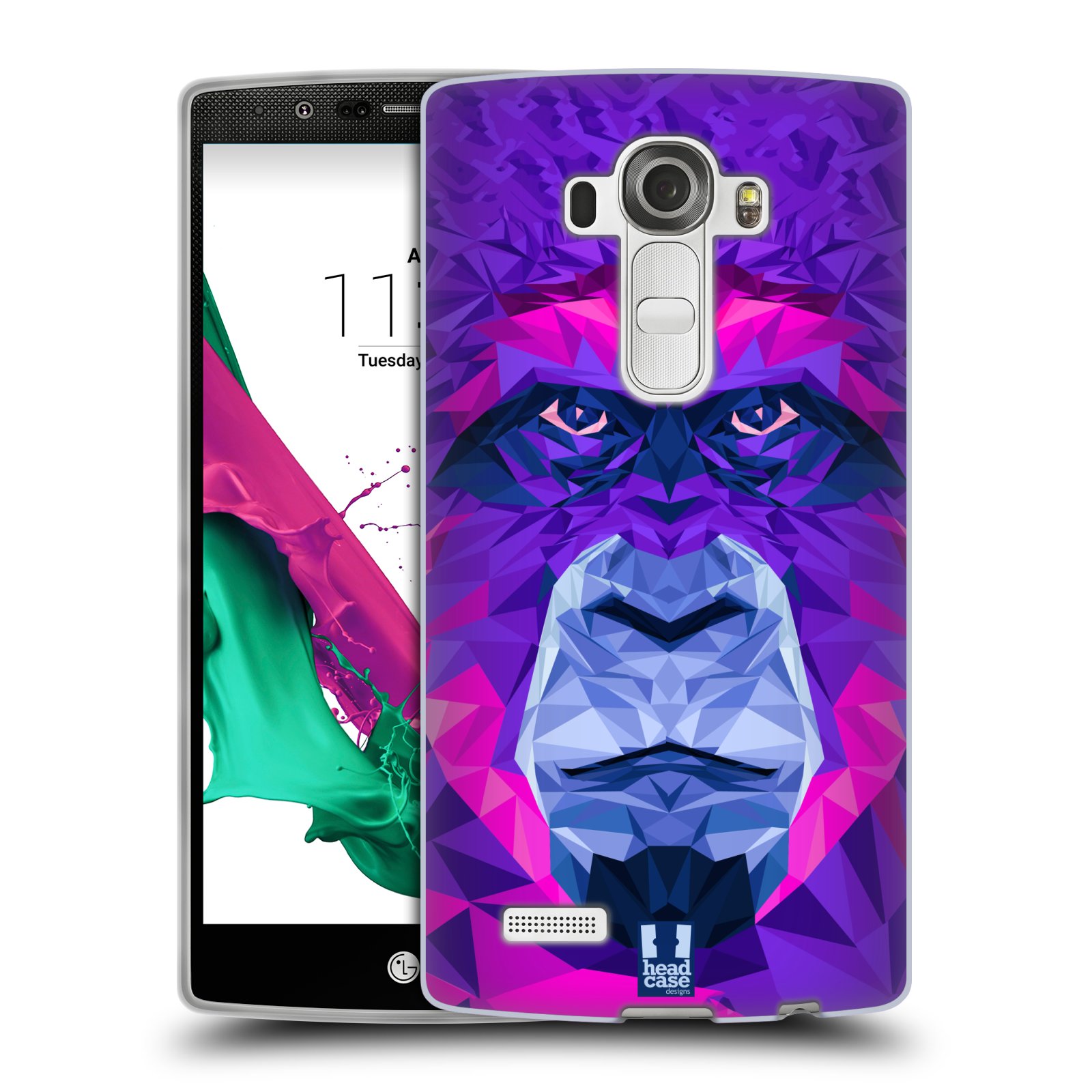 HEAD CASE silikonový obal na mobil LG G4 vzor Geometrická zvířata 2 Orangutan