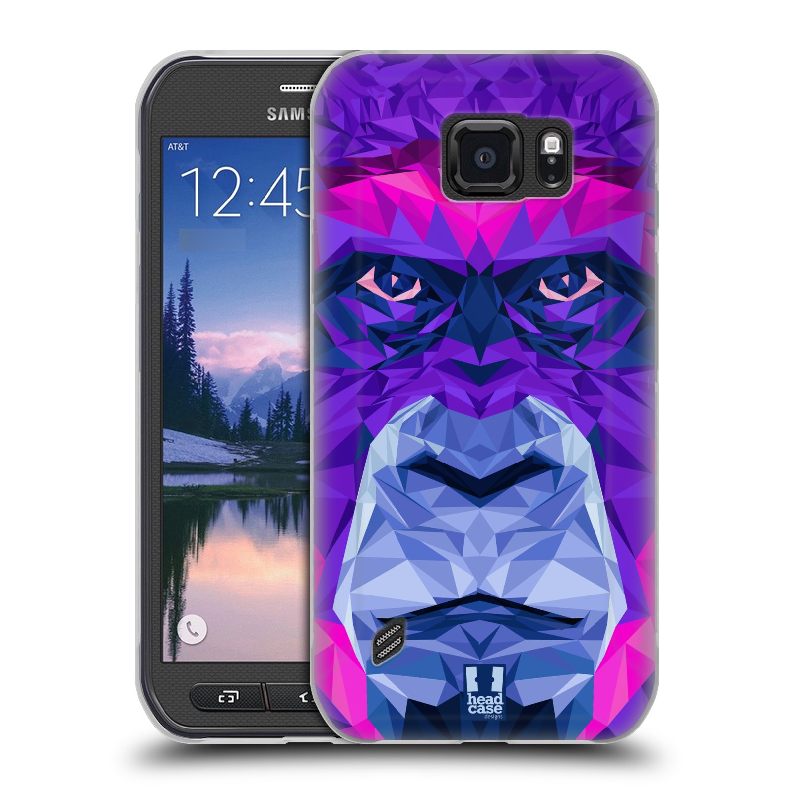 HEAD CASE silikonový obal na mobil Samsung Galaxy S6 ACTIVE vzor Geometrická zvířata 2 Orangutan