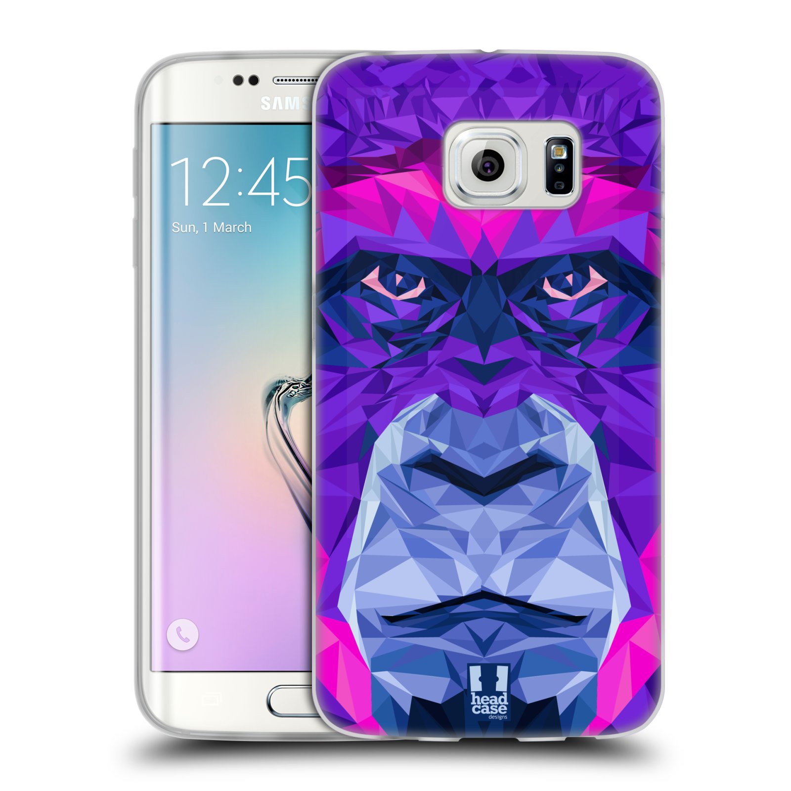 HEAD CASE silikonový obal na mobil Samsung Galaxy S6 EDGE vzor Geometrická zvířata 2 Orangutan