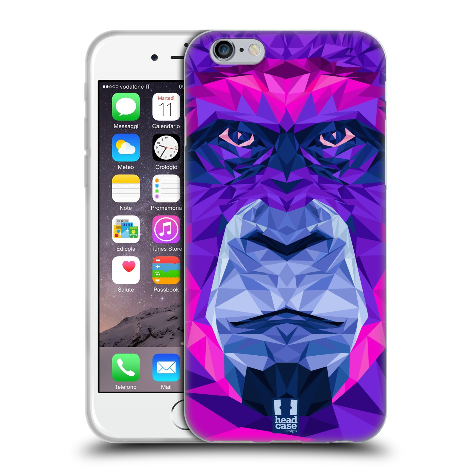 HEAD CASE silikonový obal na mobil Apple Iphone 6/6S vzor Geometrická zvířata 2 Orangutan