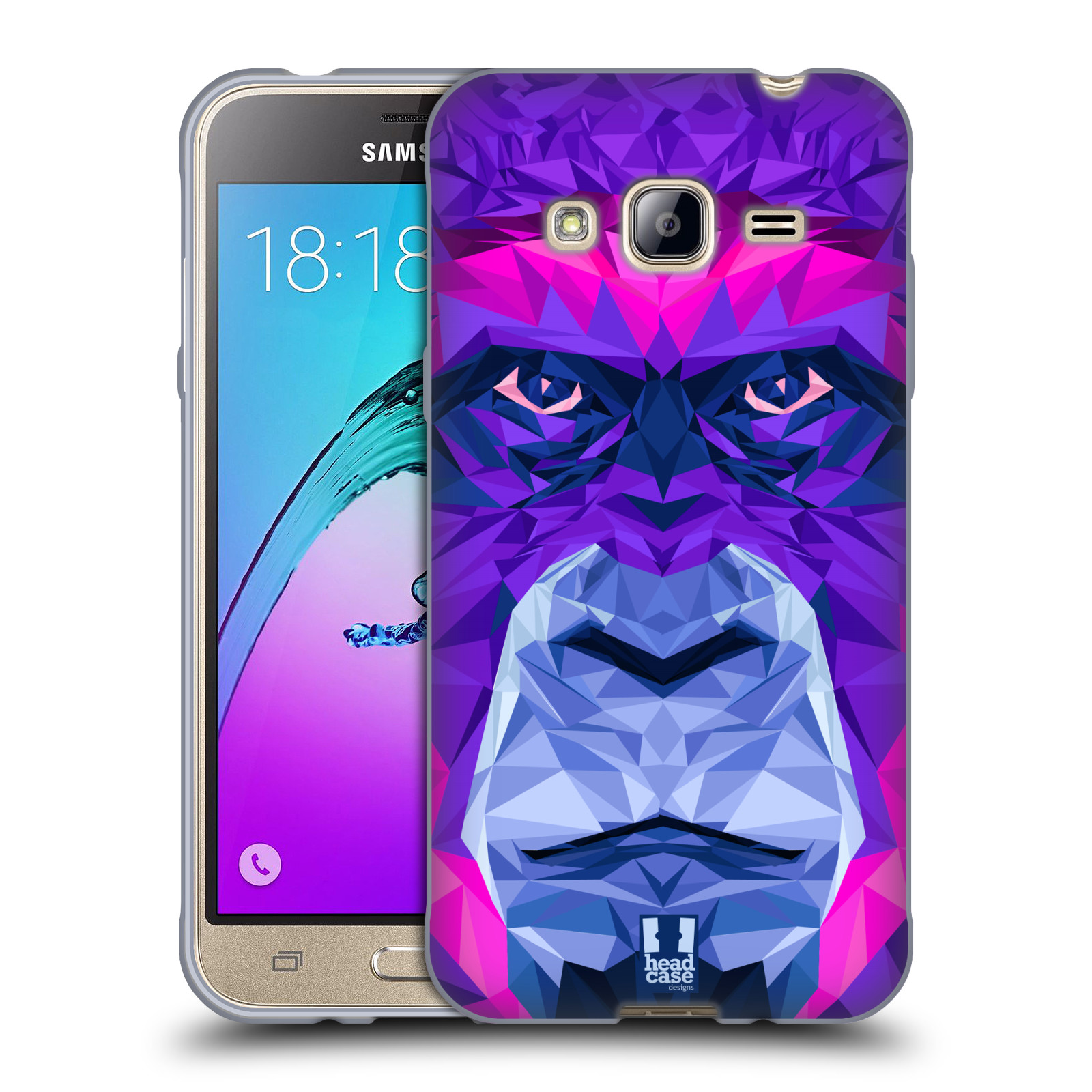 HEAD CASE silikonový obal na mobil Samsung Galaxy J3, J3 2016 vzor Geometrická zvířata 2 Orangutan