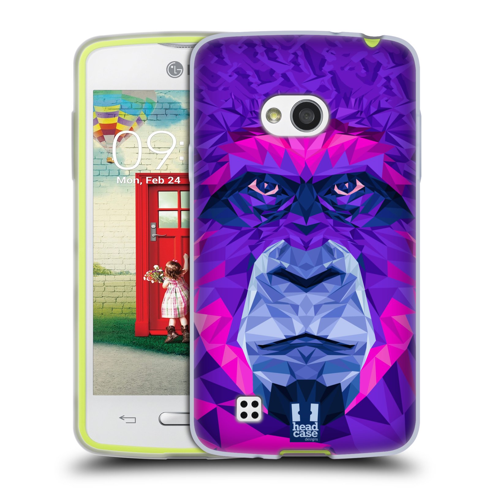 HEAD CASE silikonový obal na mobil LG L50 vzor Geometrická zvířata 2 Orangutan