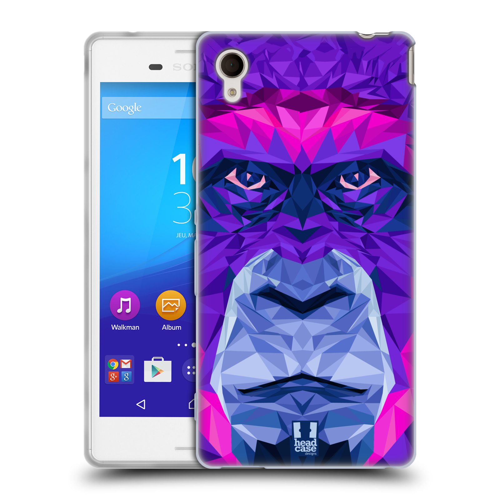 HEAD CASE silikonový obal na mobil Sony Xperia M4 AQUA vzor Geometrická zvířata 2 Orangutan