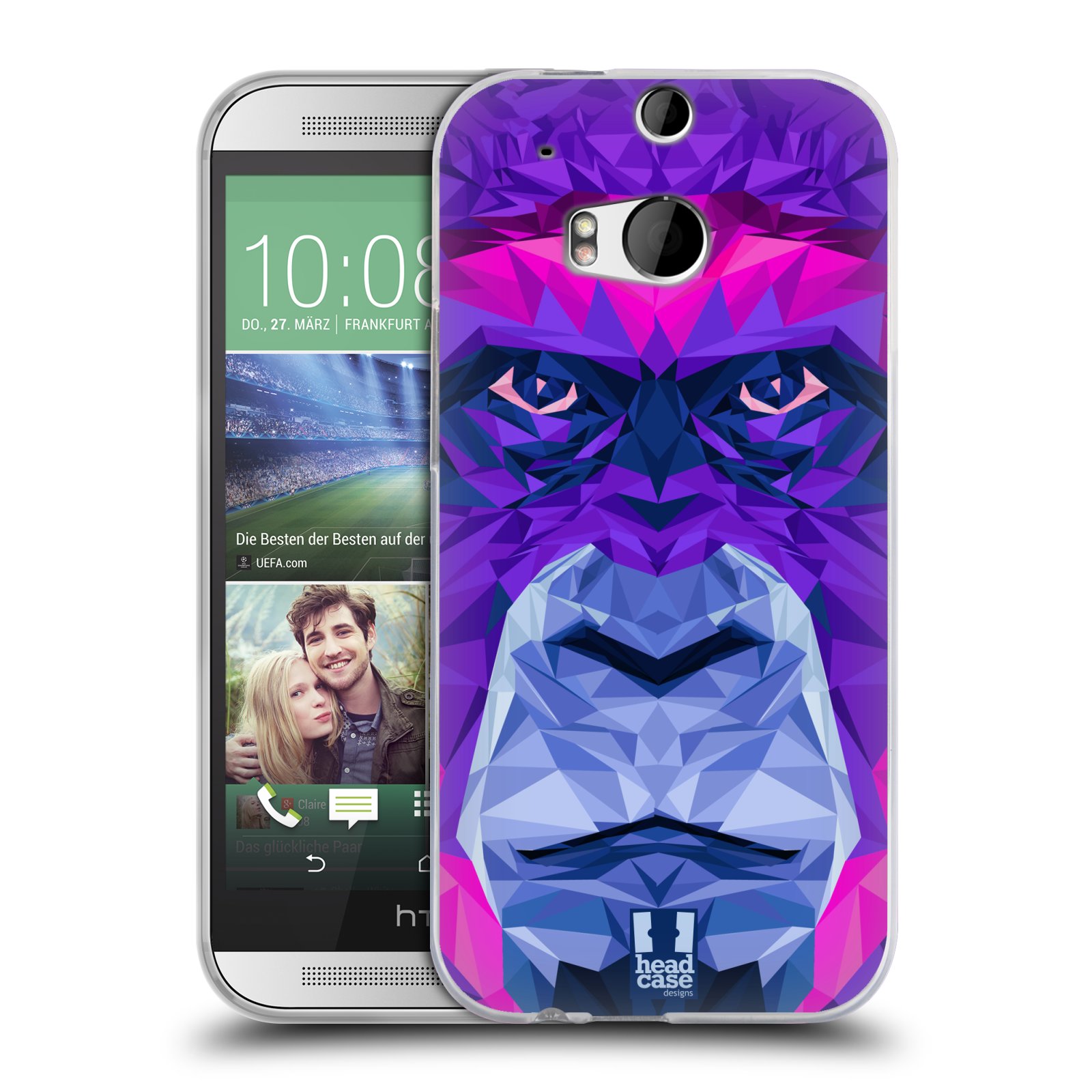 HEAD CASE silikonový obal na mobil HTC ONE (M8) vzor Geometrická zvířata 2 Orangutan