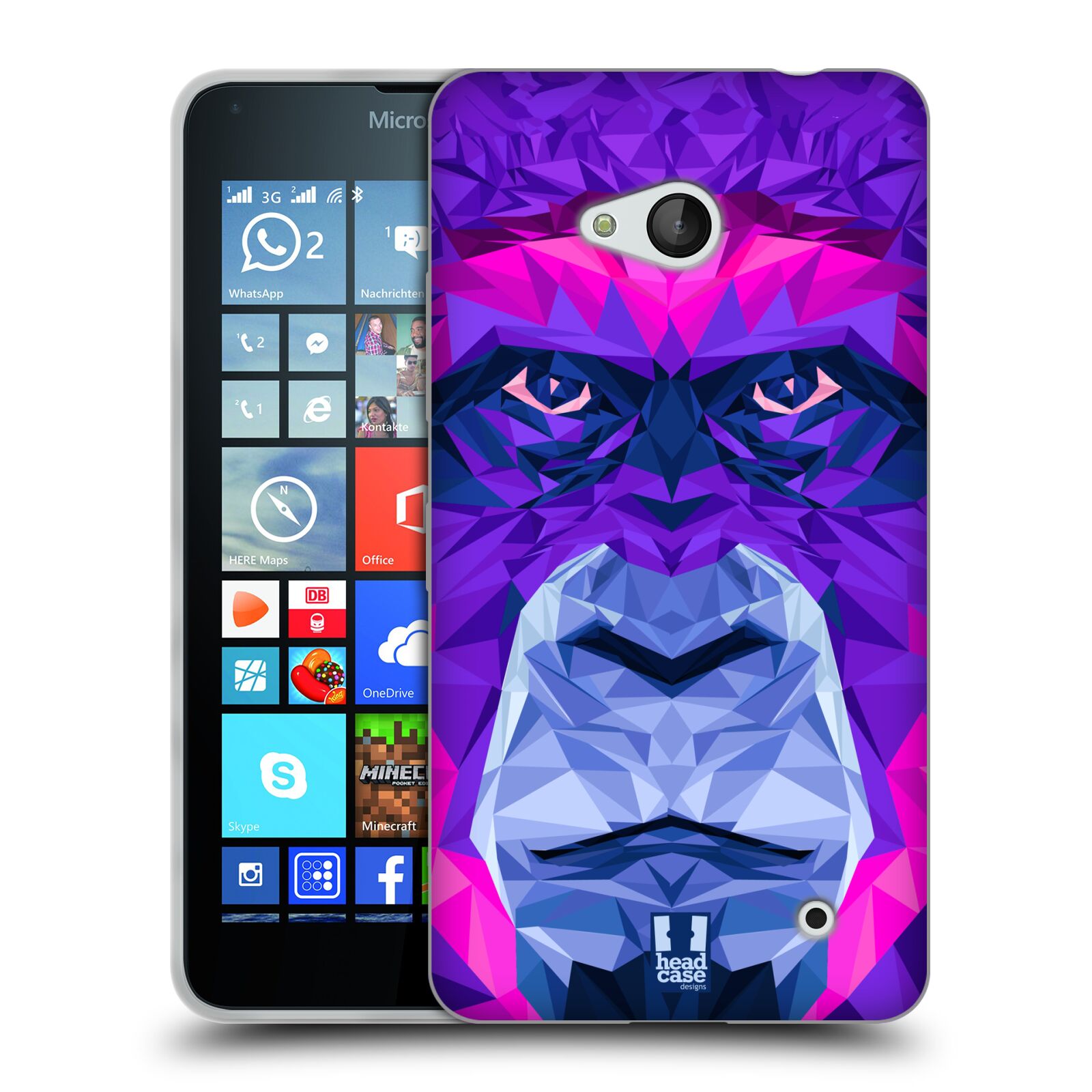 HEAD CASE silikonový obal na mobil Microsoft / Nokia Lumia 640 / Lumia 640 DUAL vzor Geometrická zvířata 2 Orangutan