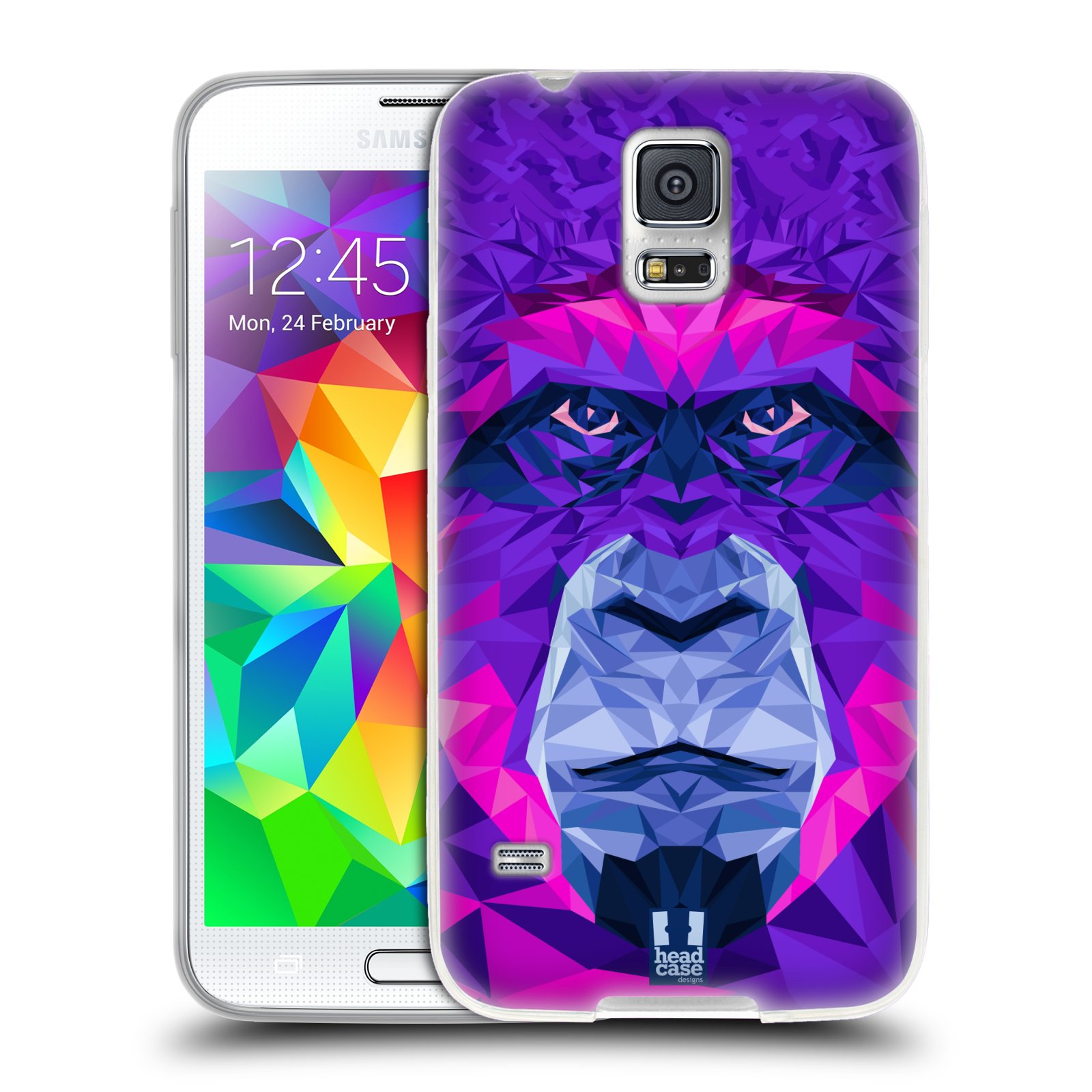 HEAD CASE silikonový obal na mobil Samsung Galaxy S5/S5 NEO vzor Geometrická zvířata 2 Orangutan