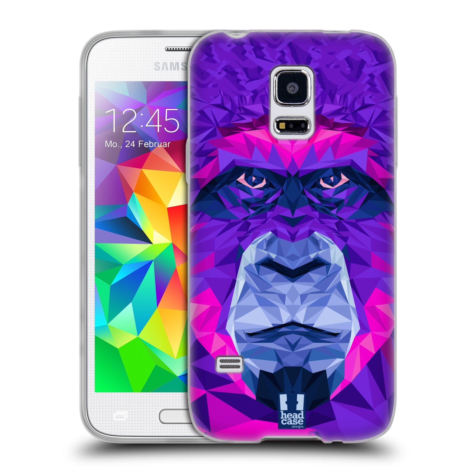 HEAD CASE silikonový obal na mobil Samsung Galaxy S5 MINI vzor Geometrická zvířata 2 Orangutan