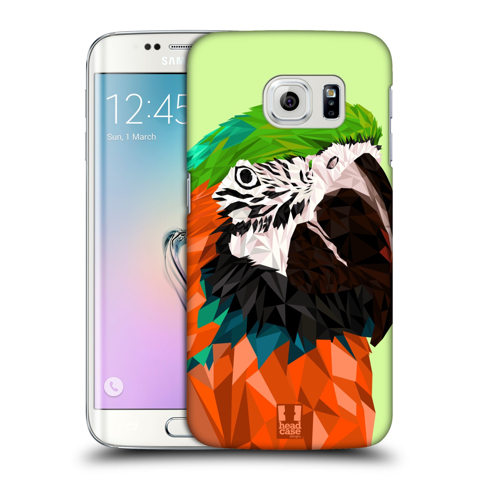 HEAD CASE plastový obal na mobil SAMSUNG Galaxy S6 EDGE (G9250, G925, G925F) vzor Geometrická zvířata 2 papoušek