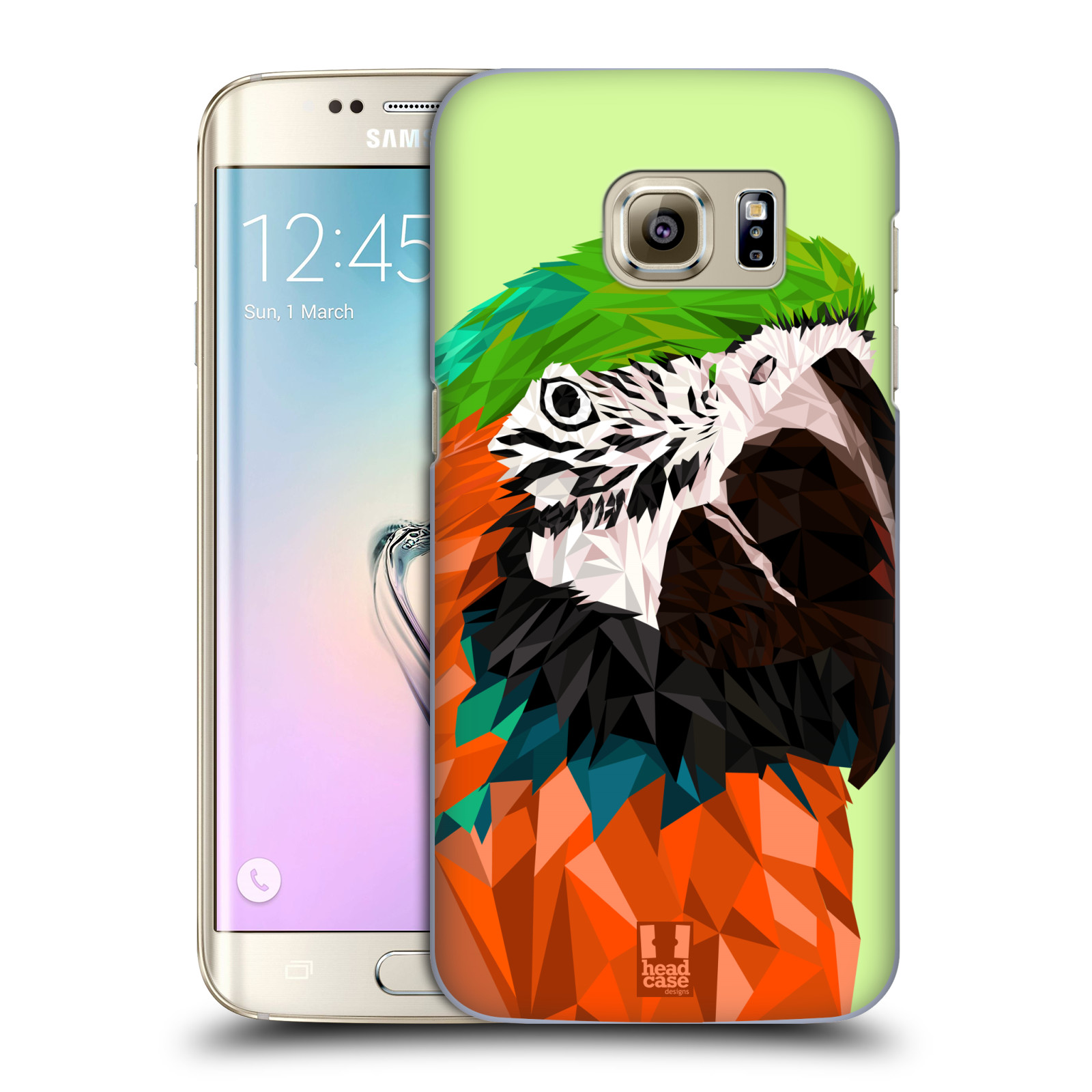 HEAD CASE plastový obal na mobil SAMSUNG GALAXY S7 EDGE vzor Geometrická zvířata 2 papoušek
