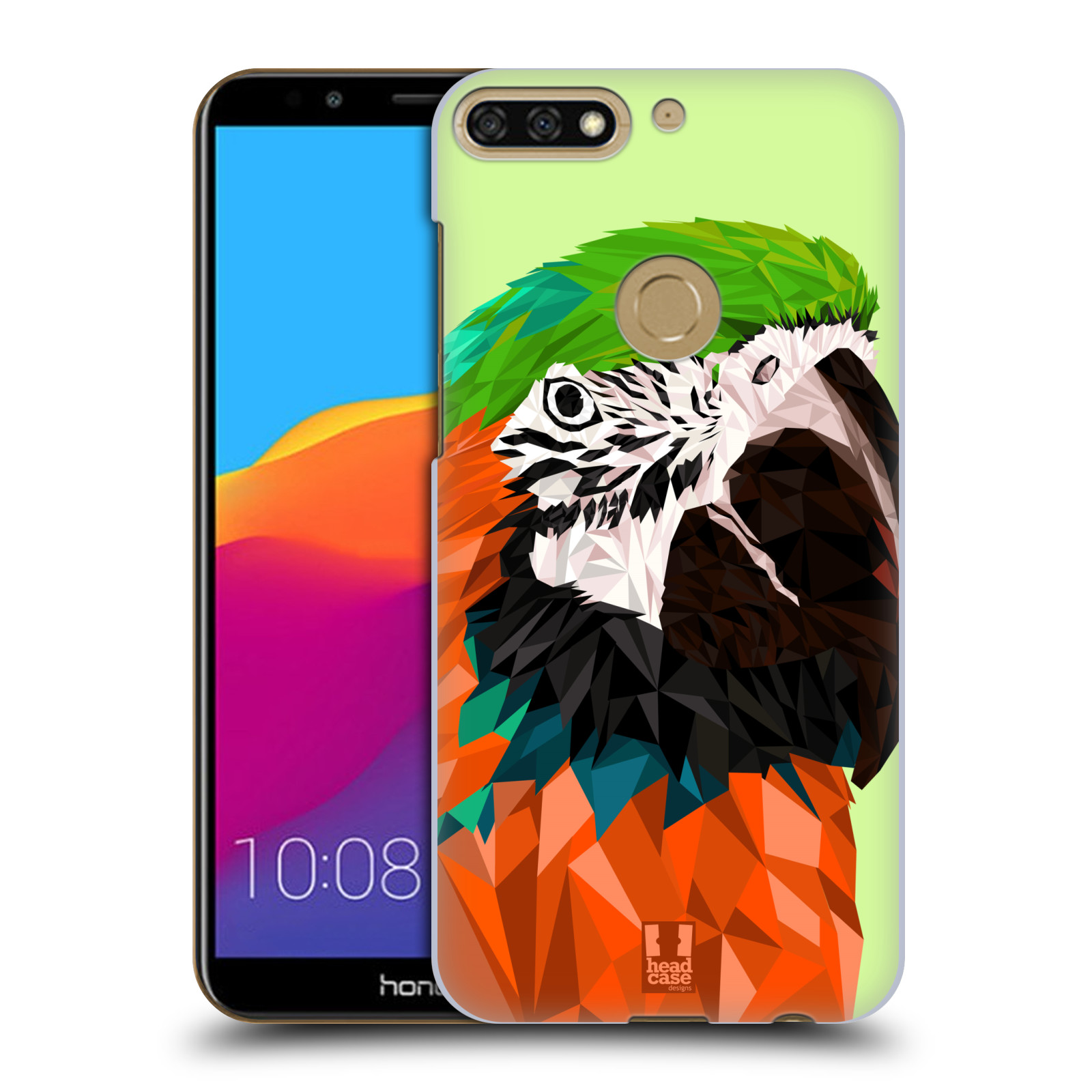HEAD CASE plastový obal na mobil Honor 7c vzor Geometrická zvířata 2 papoušek