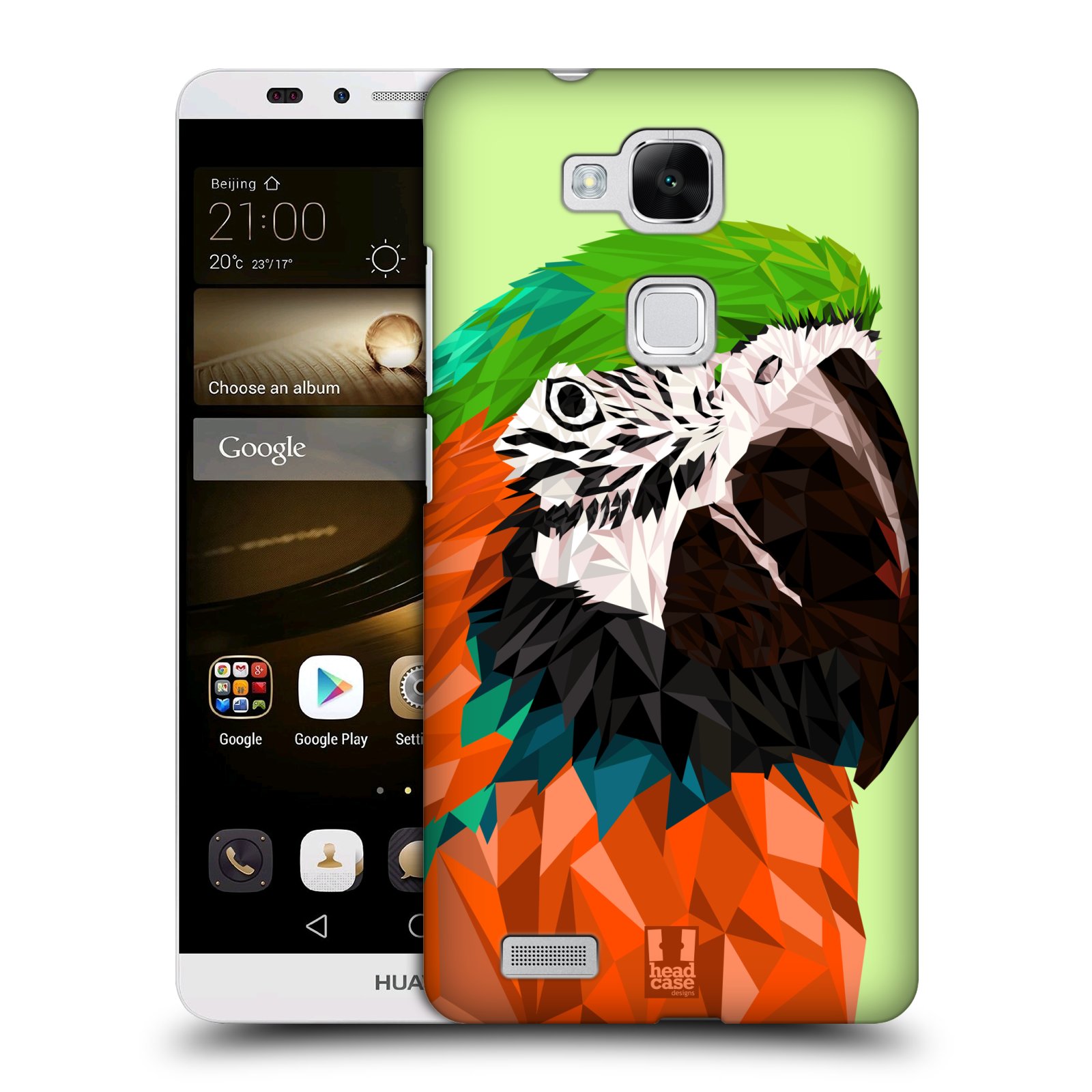 HEAD CASE plastový obal na mobil Huawei Mate 7 vzor Geometrická zvířata 2 papoušek