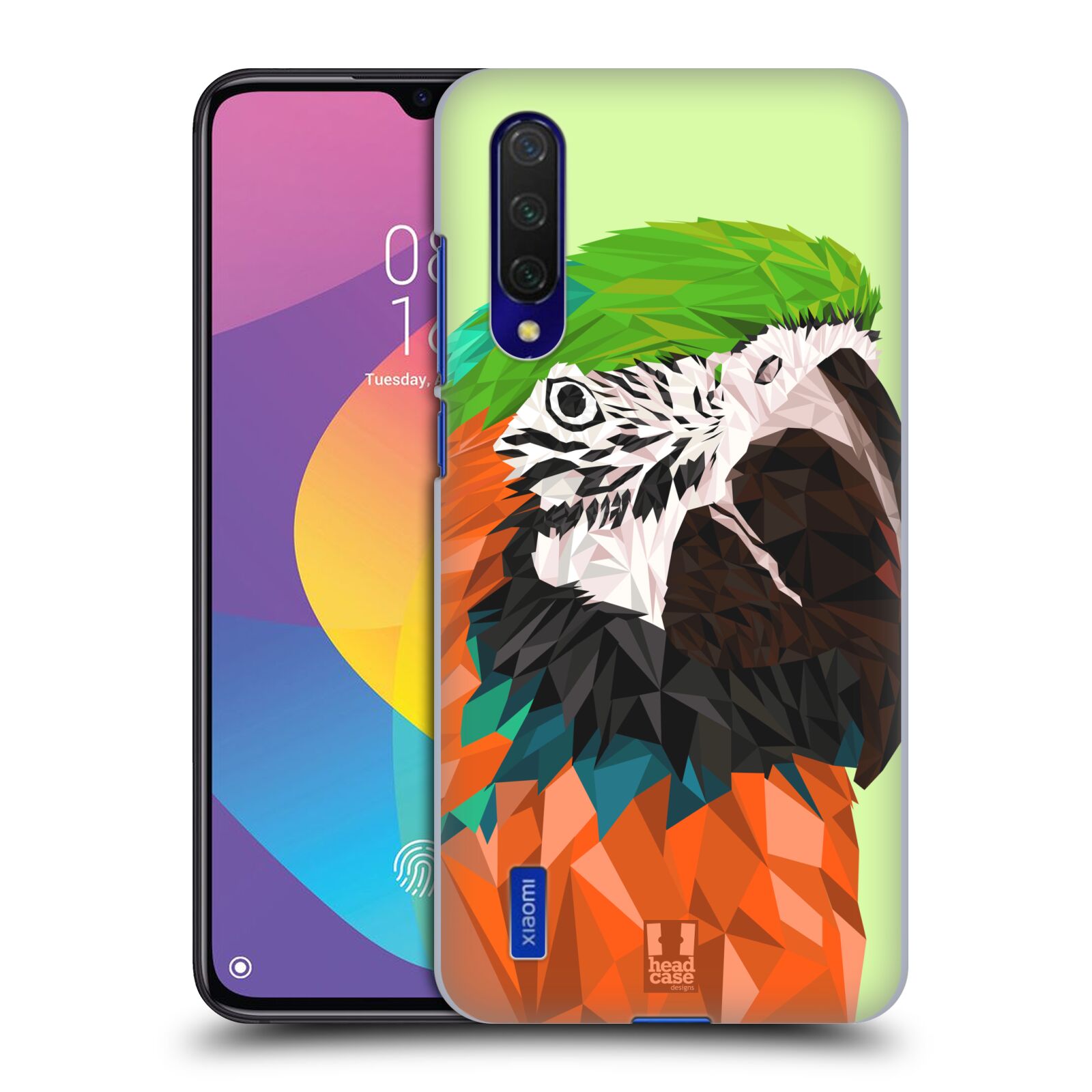 Zadní kryt na mobil Xiaomi MI 9 LITE vzor Geometrická zvířata 2 papoušek