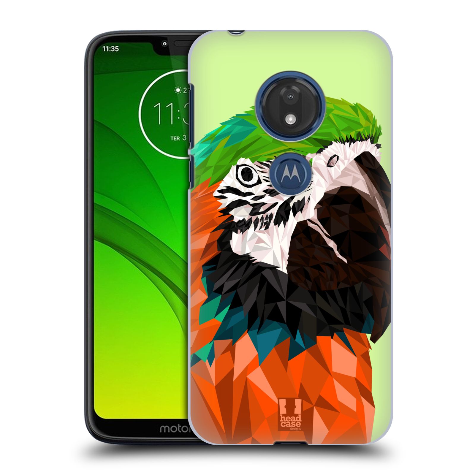 Pouzdro na mobil Motorola Moto G7 Play vzor Geometrická zvířata 2 papoušek