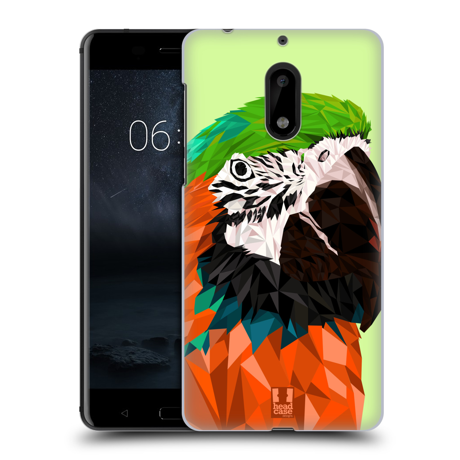 HEAD CASE plastový obal na mobil Nokia 6 vzor Geometrická zvířata 2 papoušek