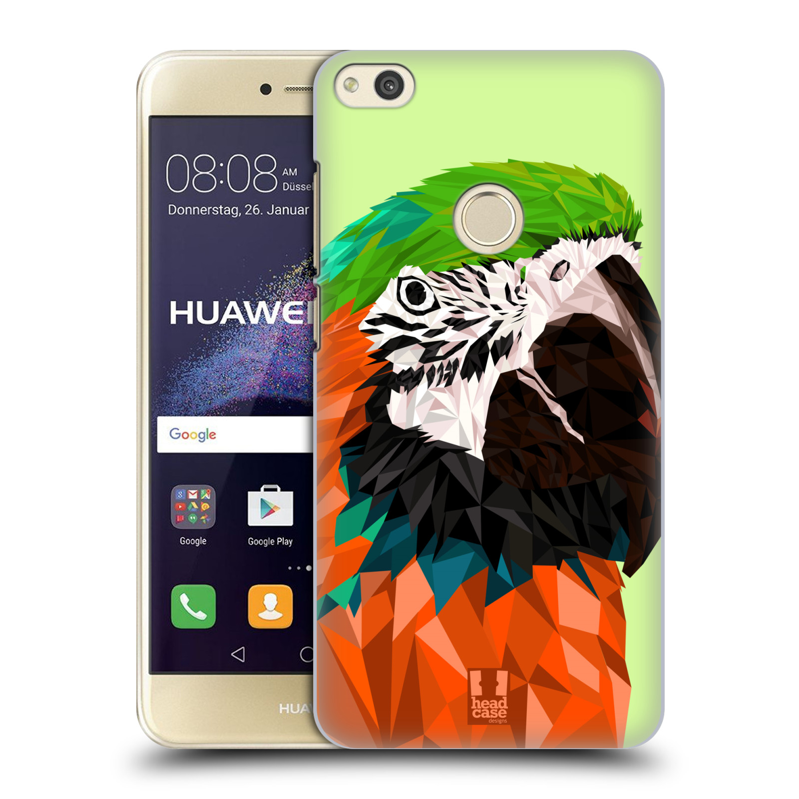 Suncase - Custodia compatibile con Huawei P8 Lite 2017, con custodia, bumper in silicone, linguetta con funzione retrattile, colore: Turchese antico