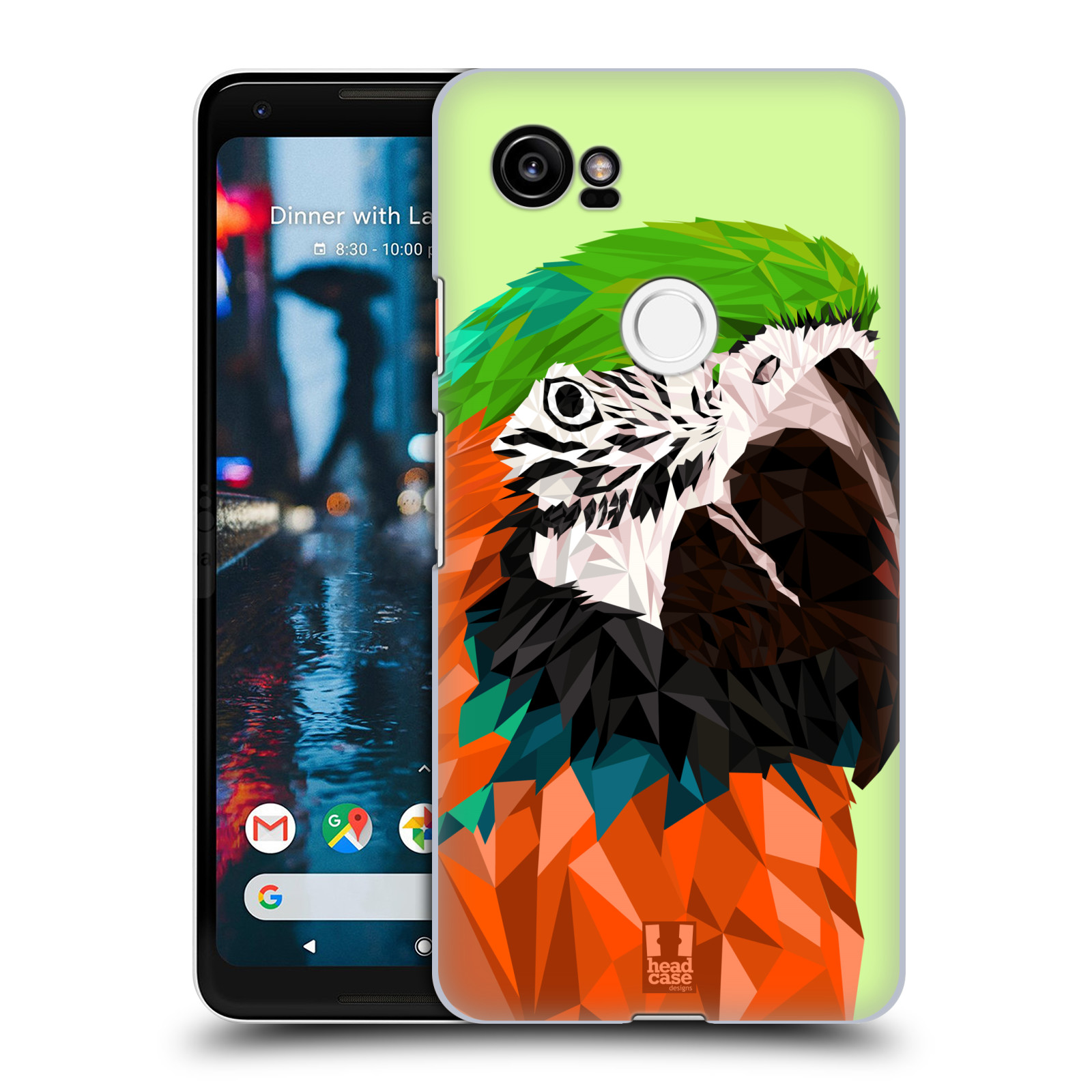 HEAD CASE plastový obal na mobil Google Pixel 2 XL vzor Geometrická zvířata 2 papoušek