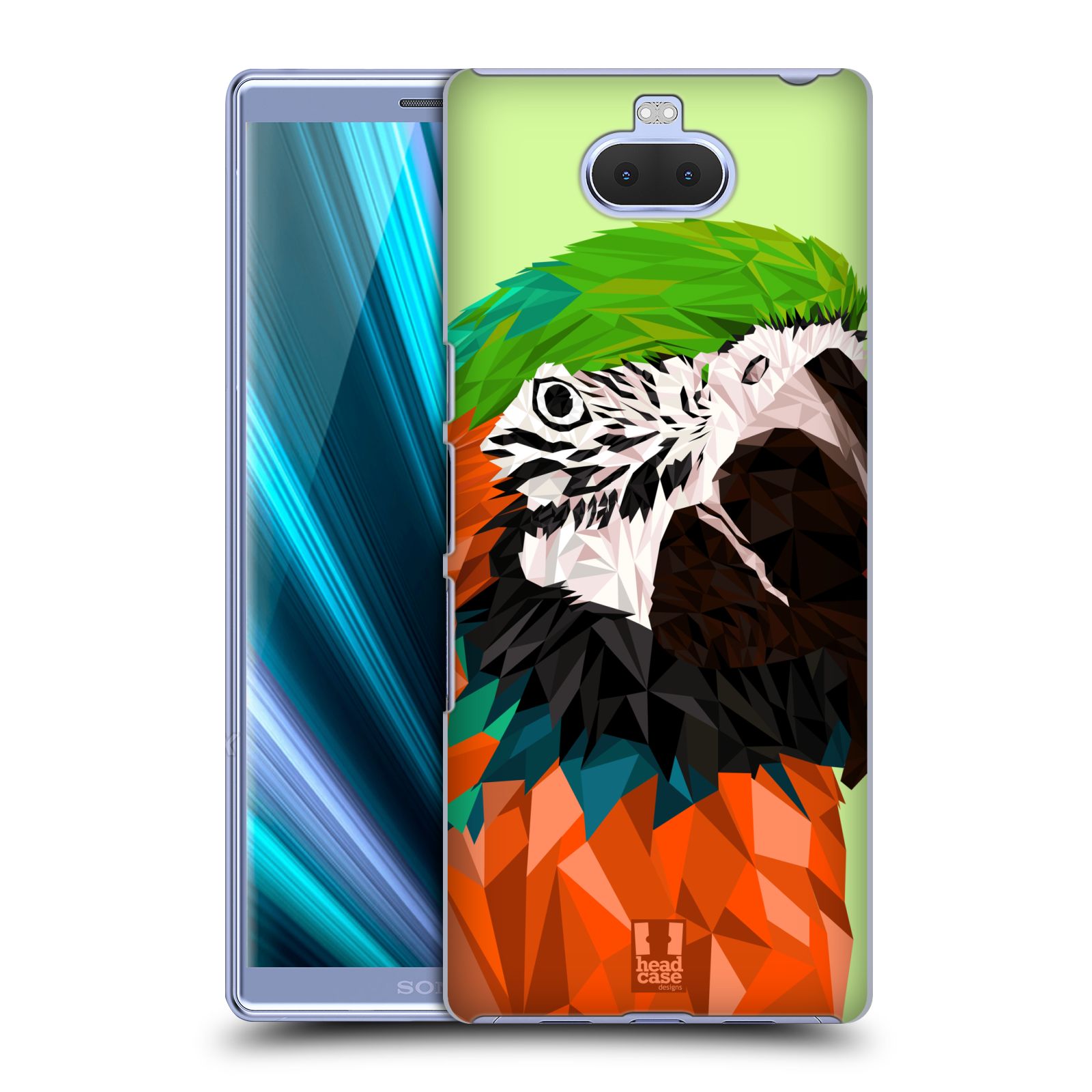 Pouzdro na mobil Sony Xperia 10 - Head Case - vzor Geometrická zvířata 2 papoušek