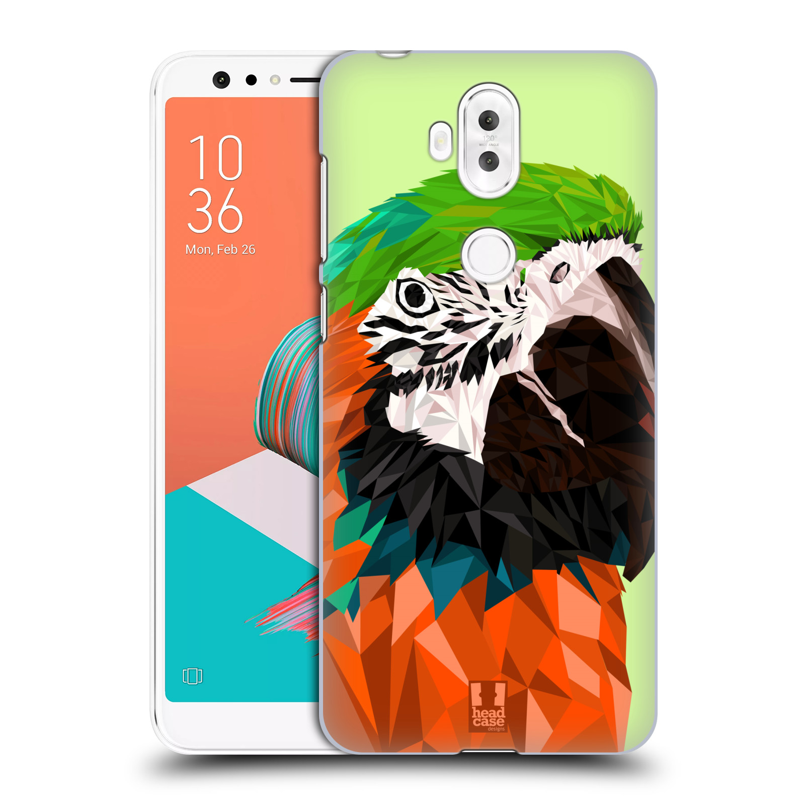 HEAD CASE plastový obal na mobil Asus Zenfone 5 LITE ZC600KL vzor Geometrická zvířata 2 papoušek