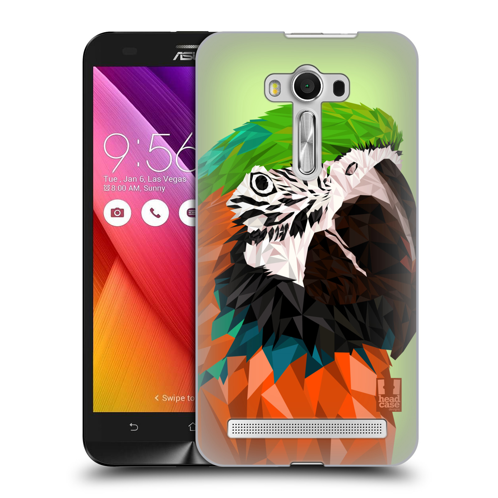HEAD CASE plastový obal na mobil Asus Zenfone 2 LASER (5,5 displej ZE550KL) vzor Geometrická zvířata 2 papoušek