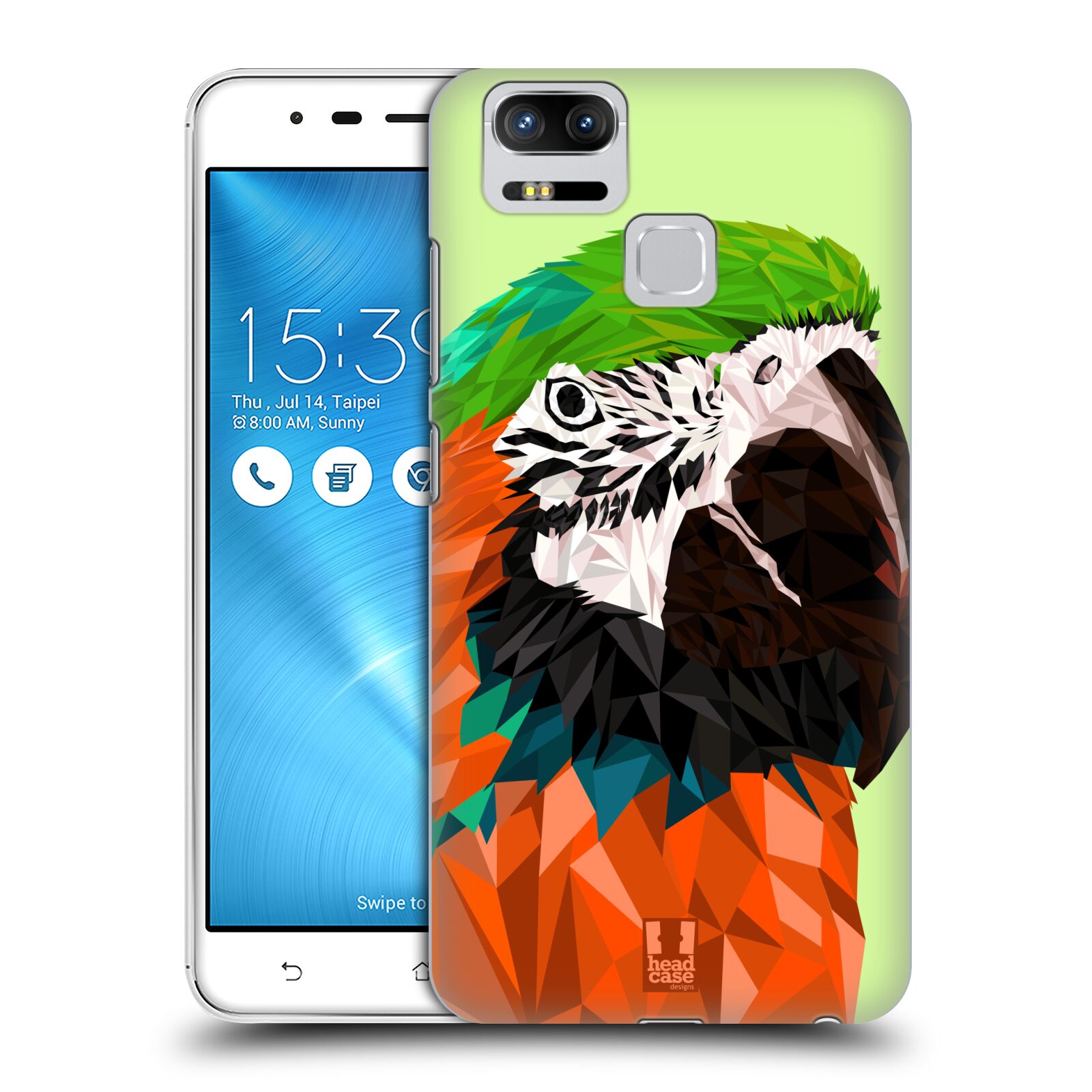 HEAD CASE plastový obal na mobil Asus Zenfone 3 Zoom ZE553KL vzor Geometrická zvířata 2 papoušek