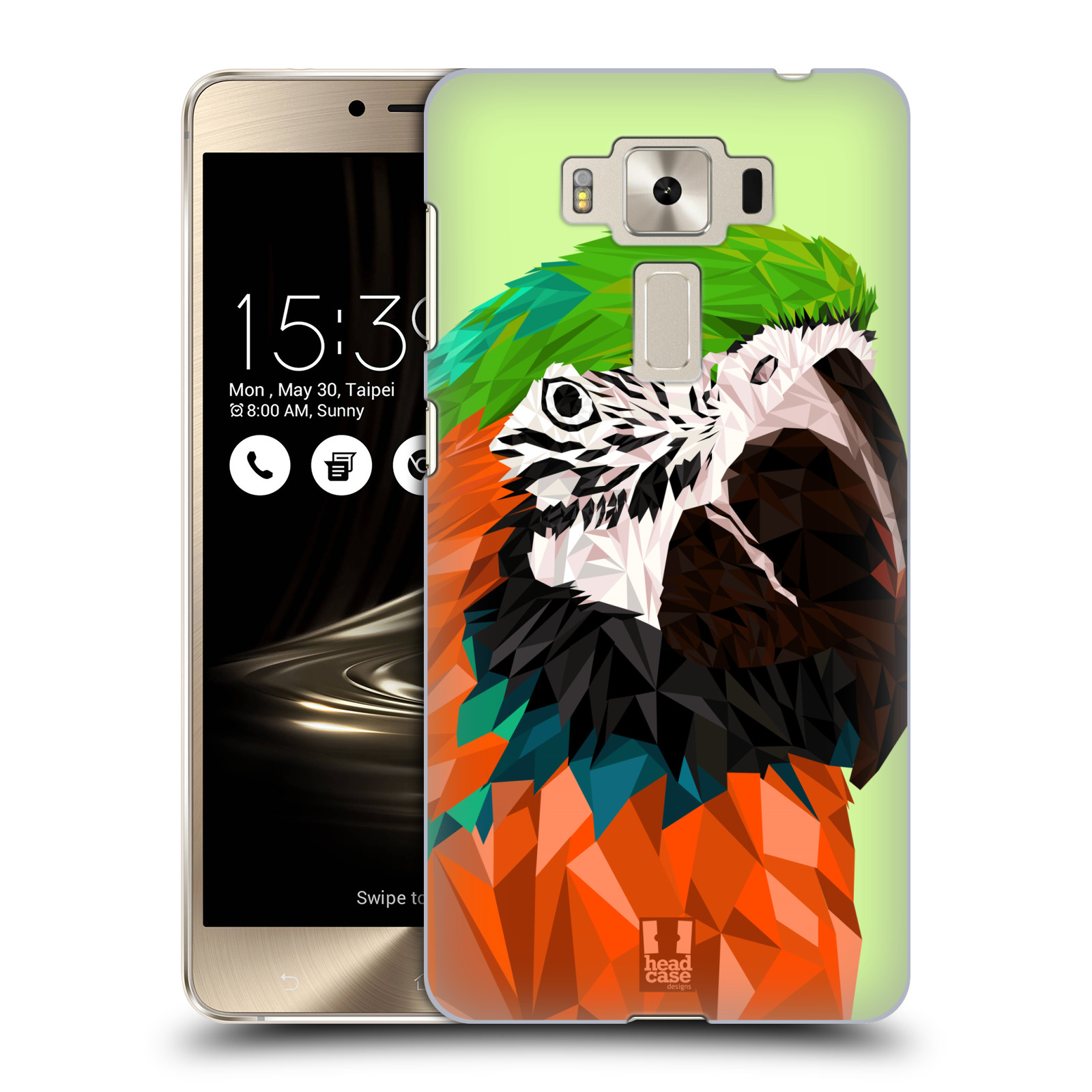 HEAD CASE plastový obal na mobil Asus Zenfone 3 DELUXE ZS550KL vzor Geometrická zvířata 2 papoušek