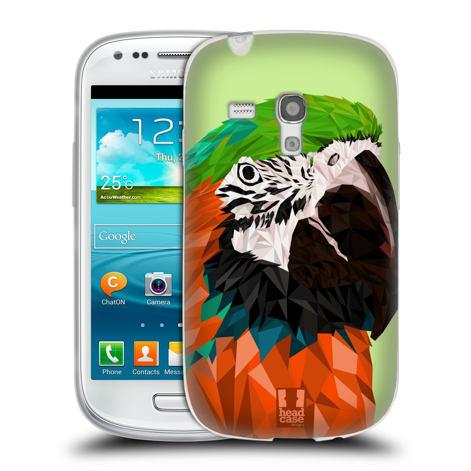 HEAD CASE silikonový obal na mobil Samsung Galaxy S3 MINI i8190 vzor Geometrická zvířata 2 papoušek