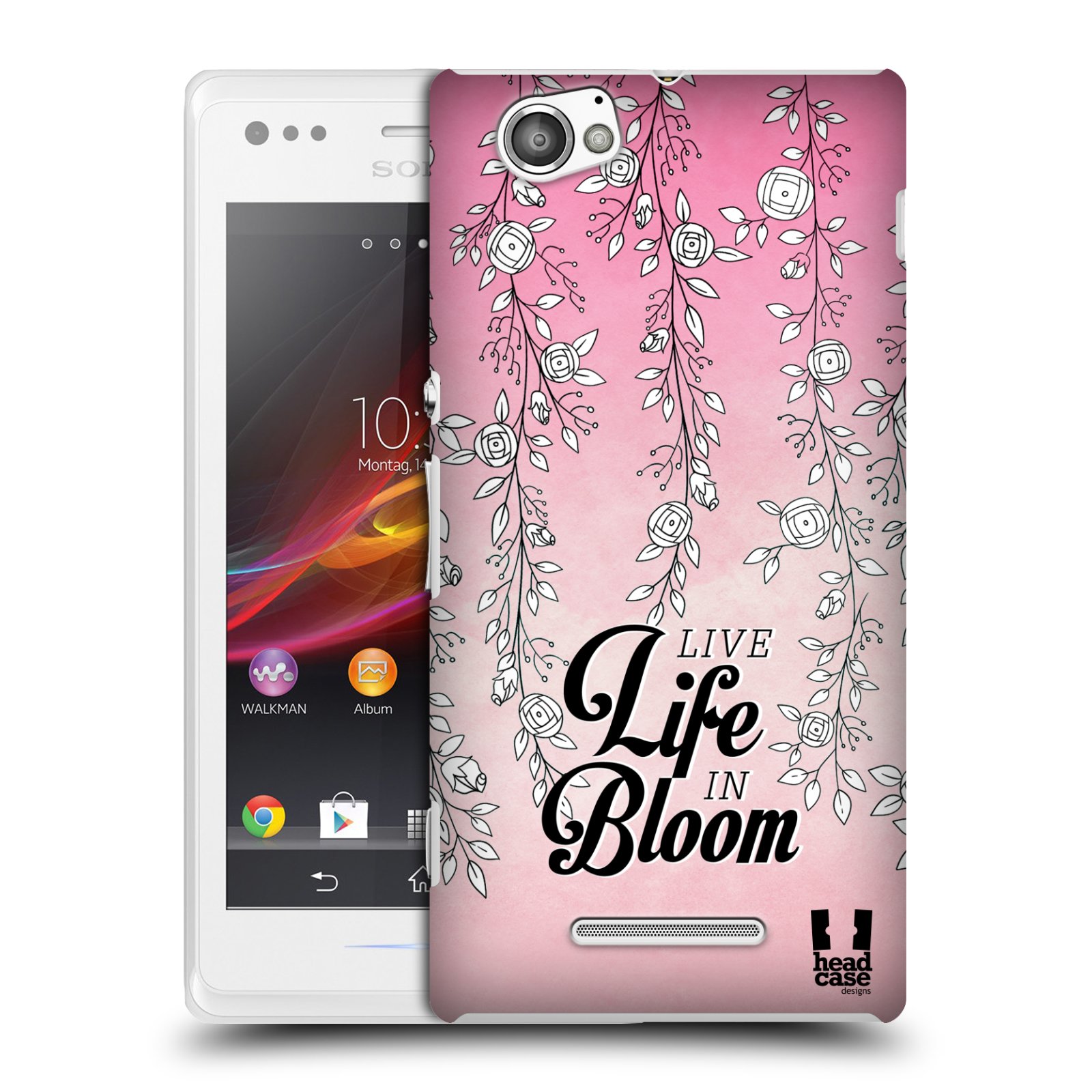 HEAD CASE plastový obal na mobil Sony Xperia M vzor Rětízky Girlanda květina