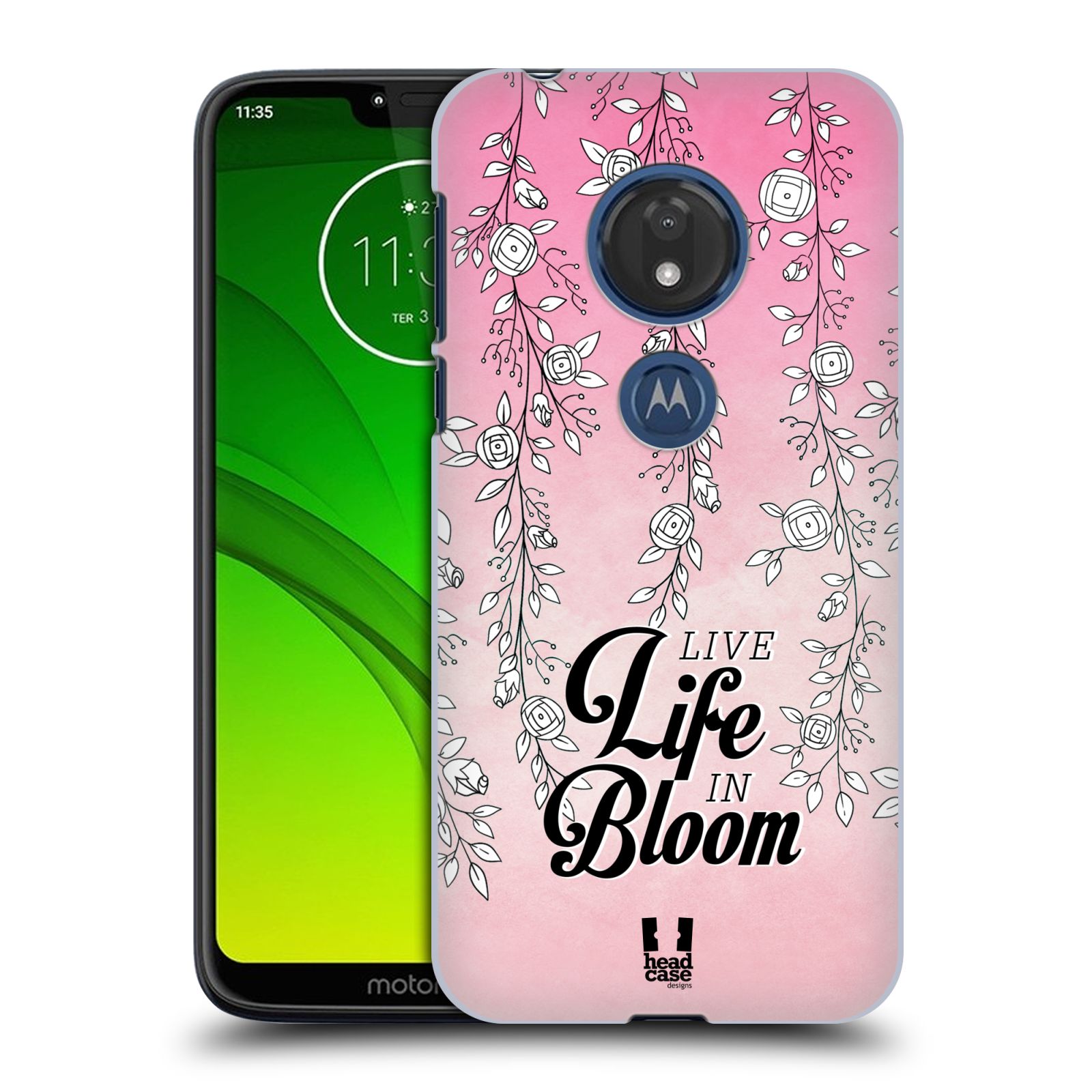 Pouzdro na mobil Motorola Moto G7 Play vzor Rětízky Girlanda květina