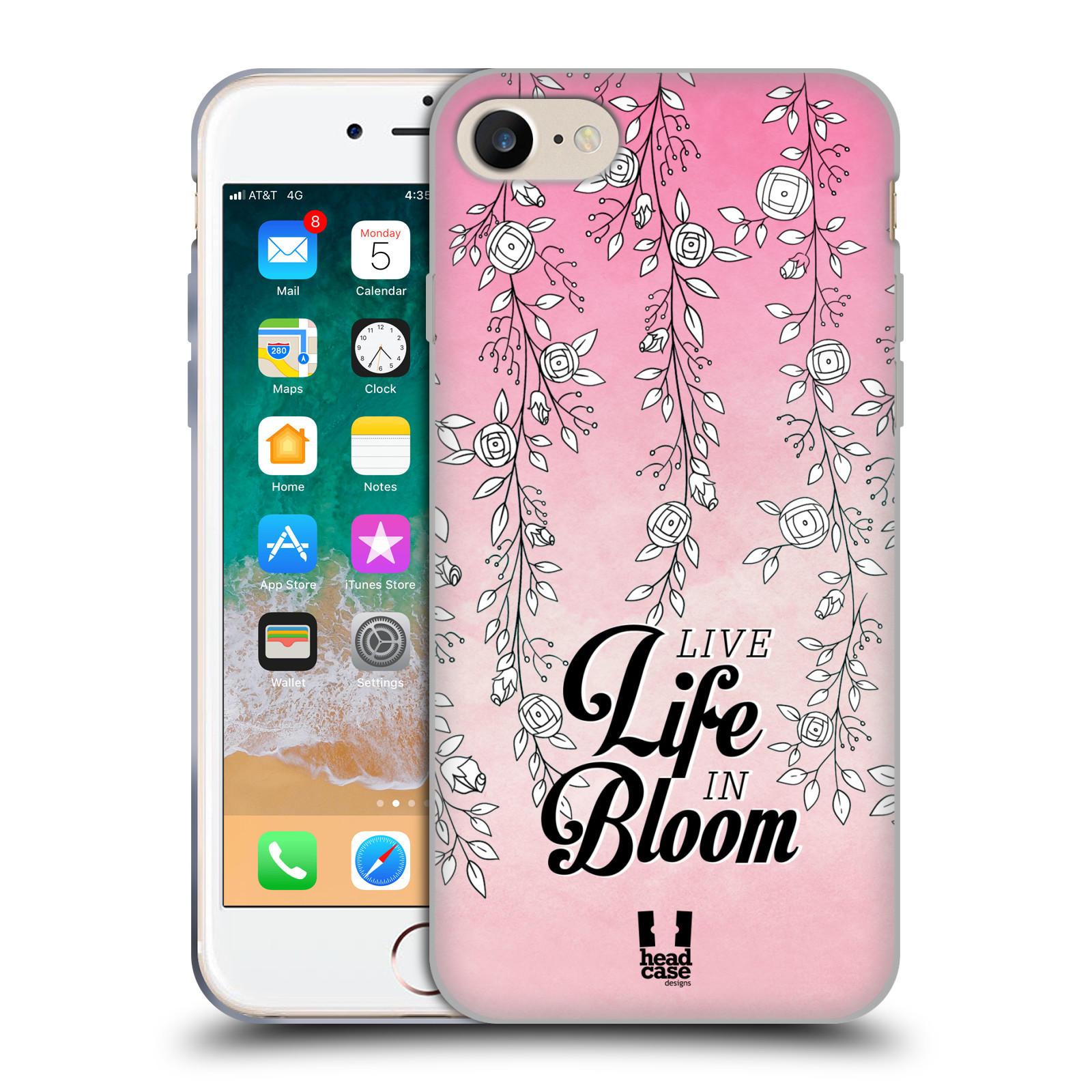 HEAD CASE silikonový obal na mobil Apple Iphone 8 vzor Rětízky Girlanda květina