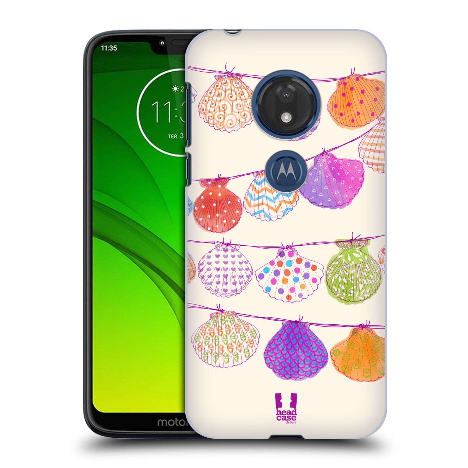 Pouzdro na mobil Motorola Moto G7 Play vzor Rětízky Girlanda mušle