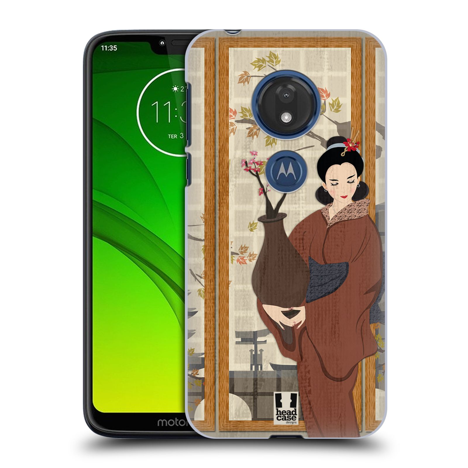 Pouzdro na mobil Motorola Moto G7 Play vzor Gejša kreslený vzor HANA